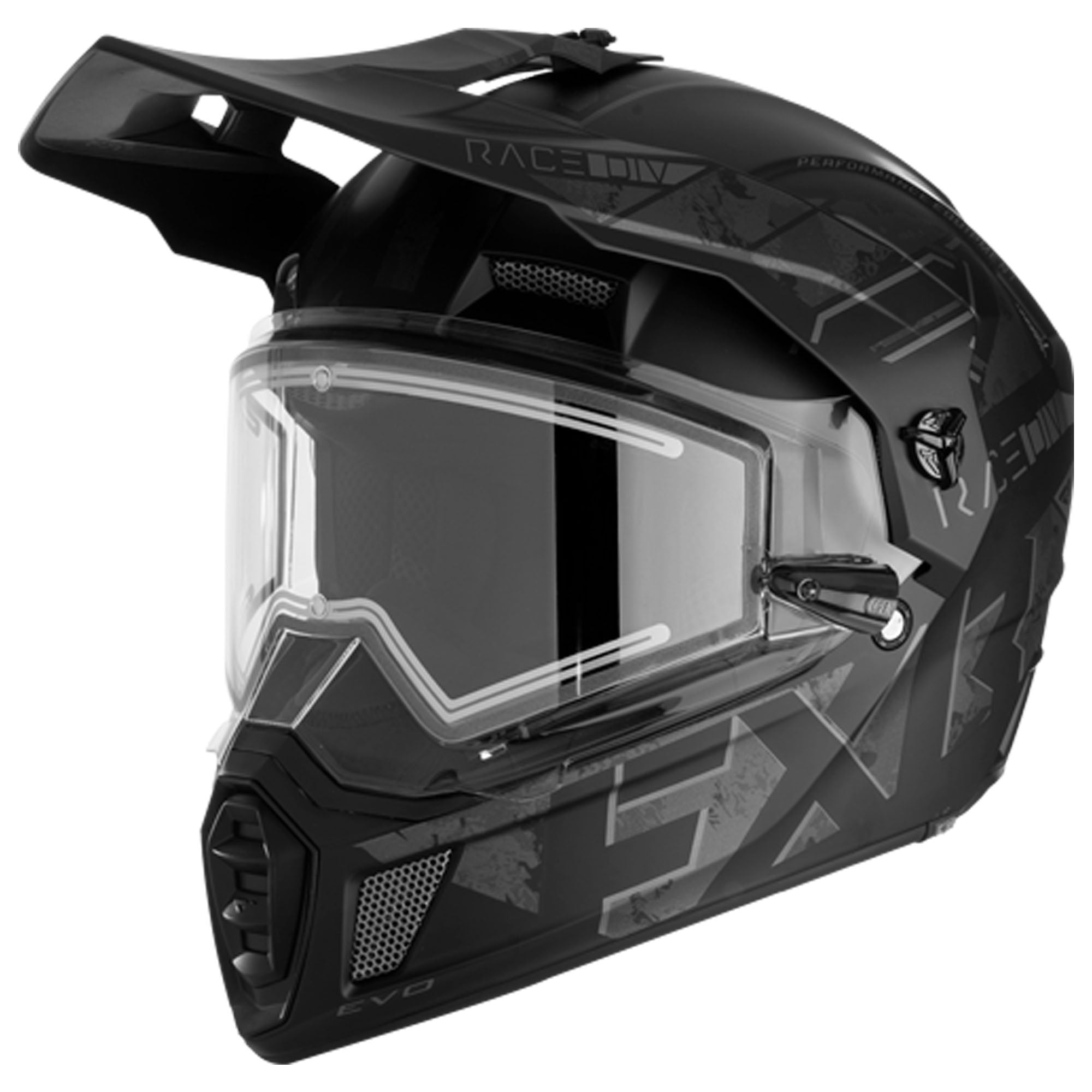 FXR Clutch X Evo Helmet w/ E Shield Stealth Black Unisex-Adult