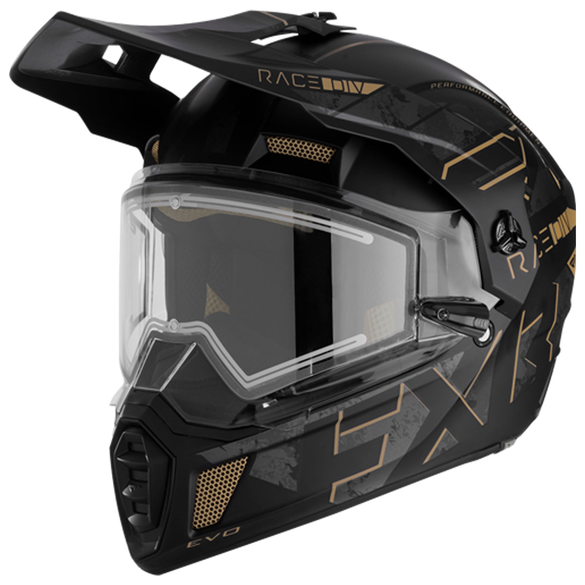 FXR Clutch X Evo Helmet w/ E Shield Stealth Canvas Unisex-Adult