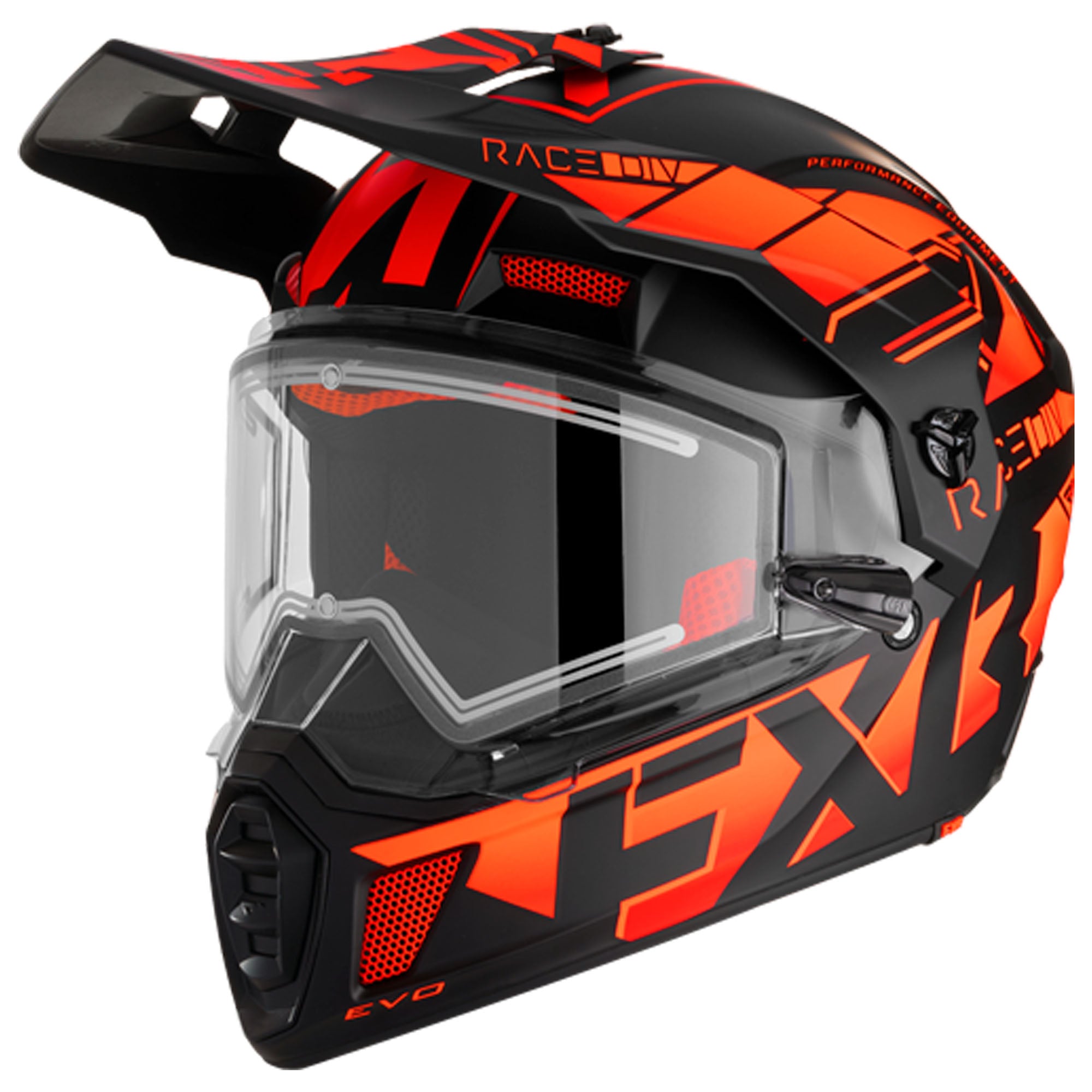 FXR Clutch X Evo Helmet w/ E Shield Orange Unisex-Adult