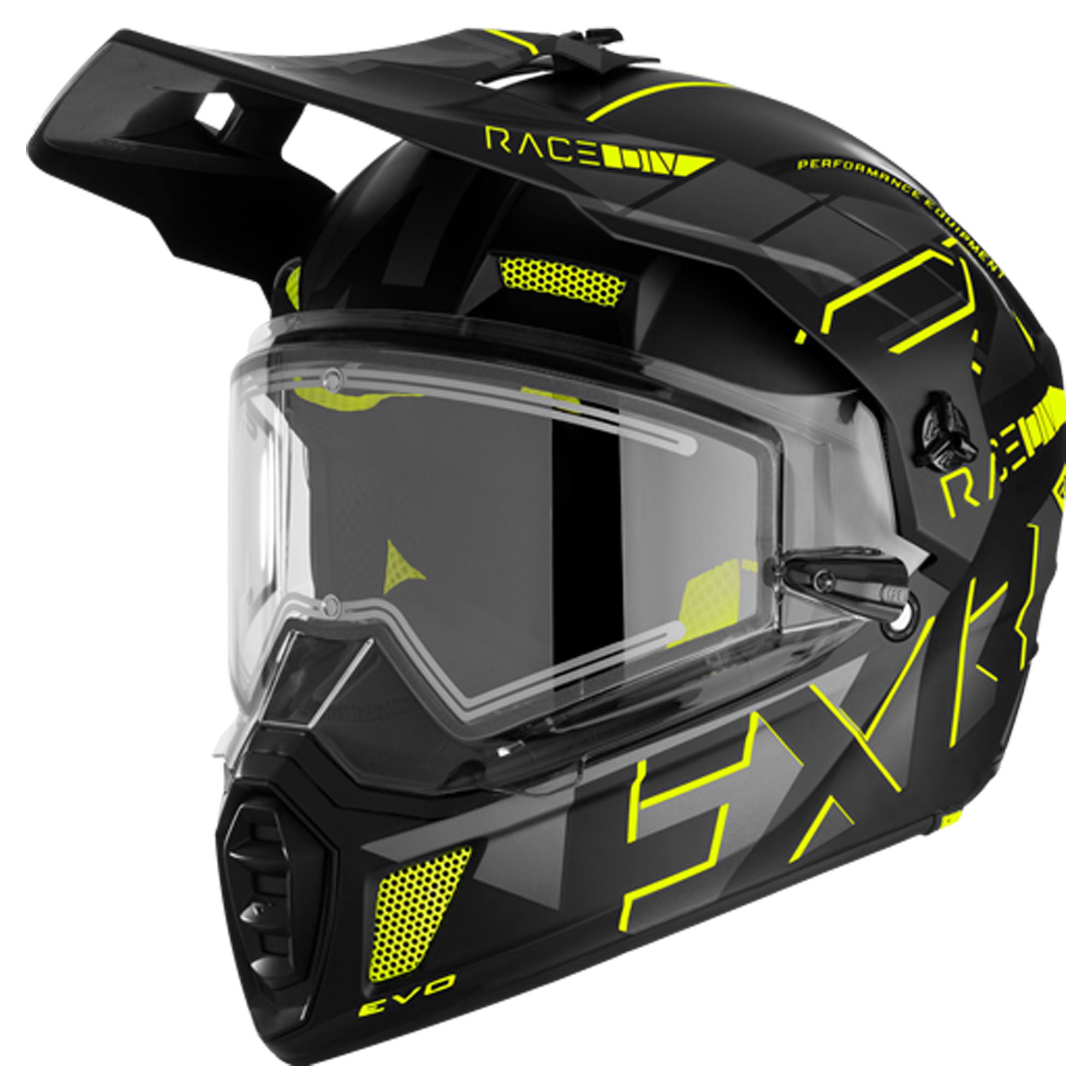 fxr motorcycle helmet FXR Clutch X Evo Snowmobile Helmet w/ E Shield HiVis