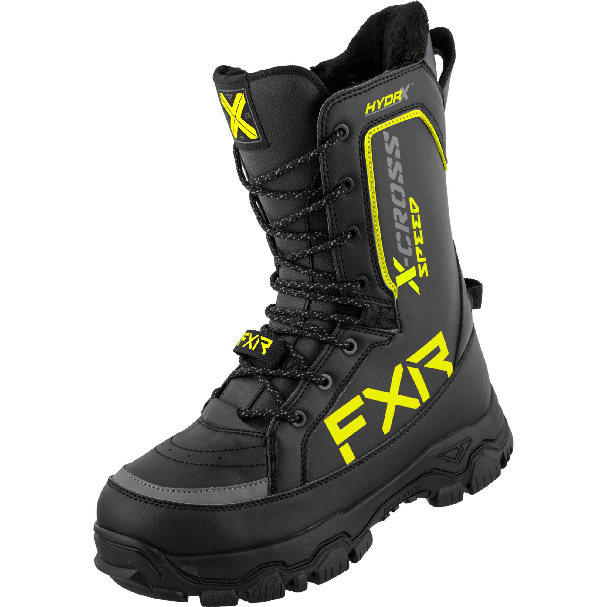 FXR X-Cross Speed Snowmobile Boots Black/HiVis Mens