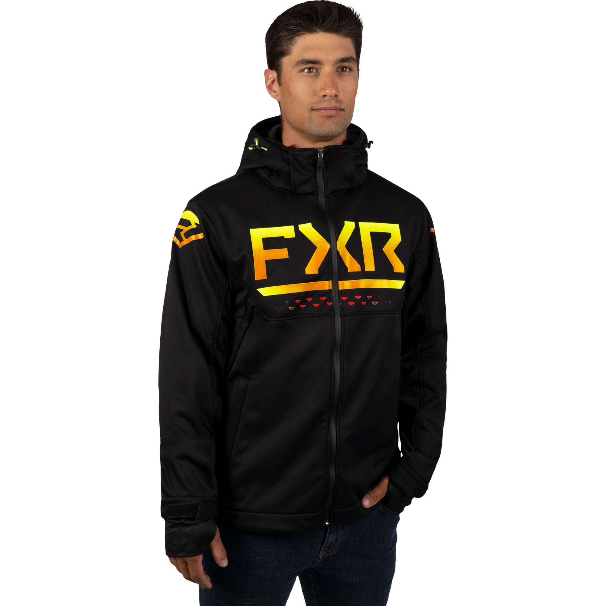 FXR Helium Ride Softshell Jacket Black/Inferno Mens