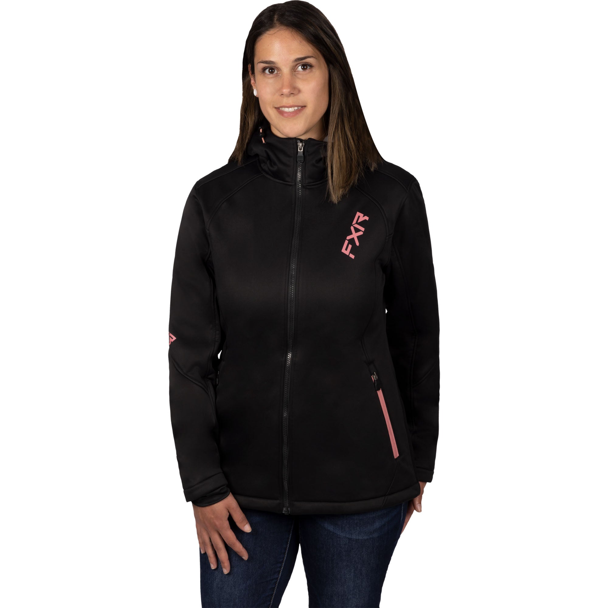 FXR Pulse Softshell Jacket Black/Dusty Rose Womens
