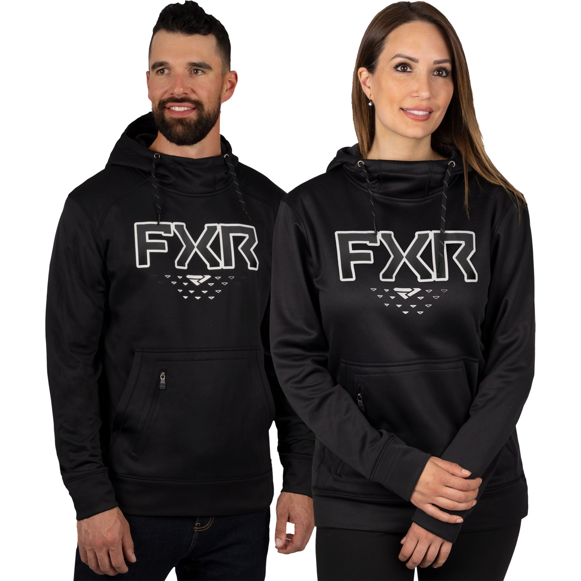 FXR Helium Tech Pullover Hoodie Black/White Unisex-Adult