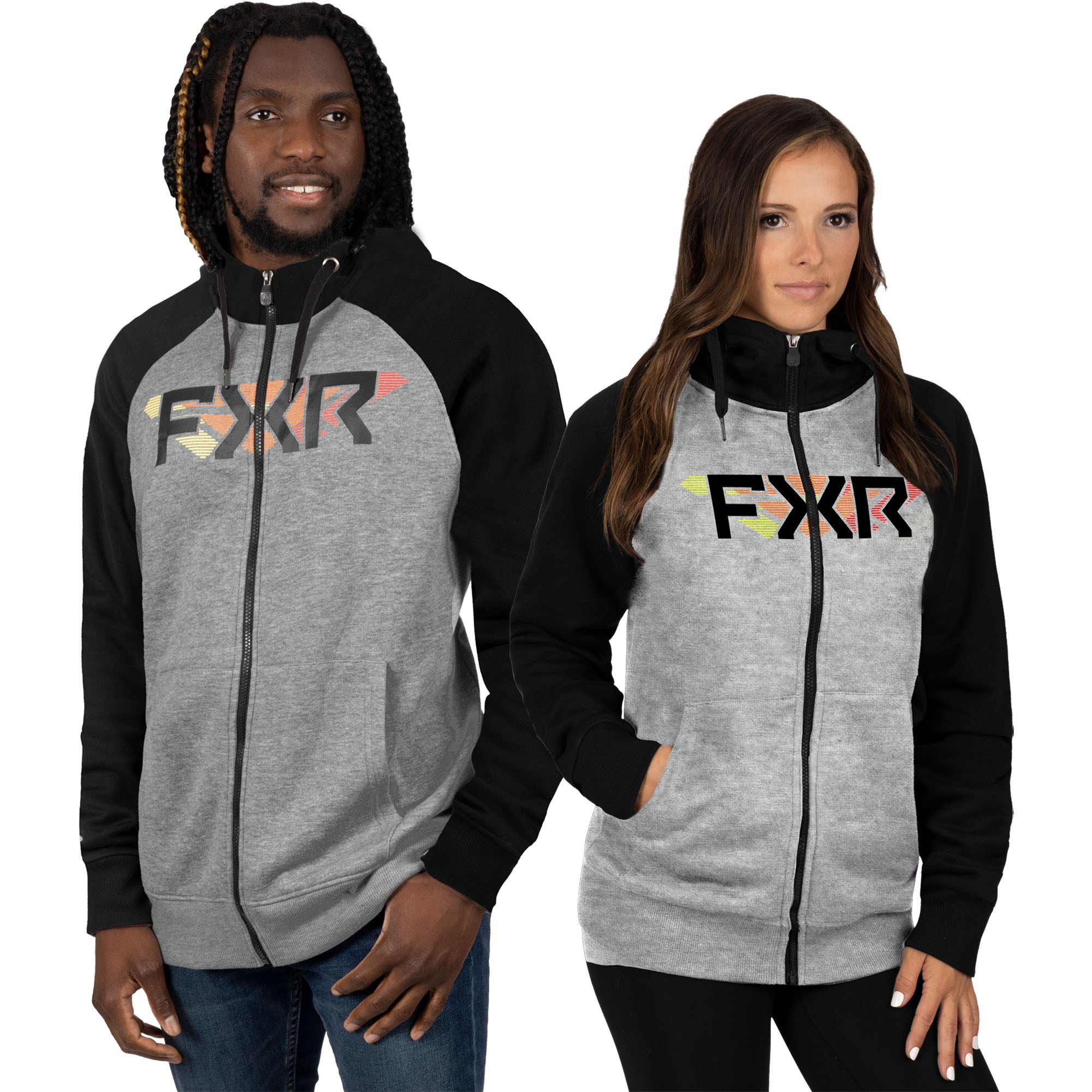 FXR Split Hoodie Black/Inferno Unisex-Adult