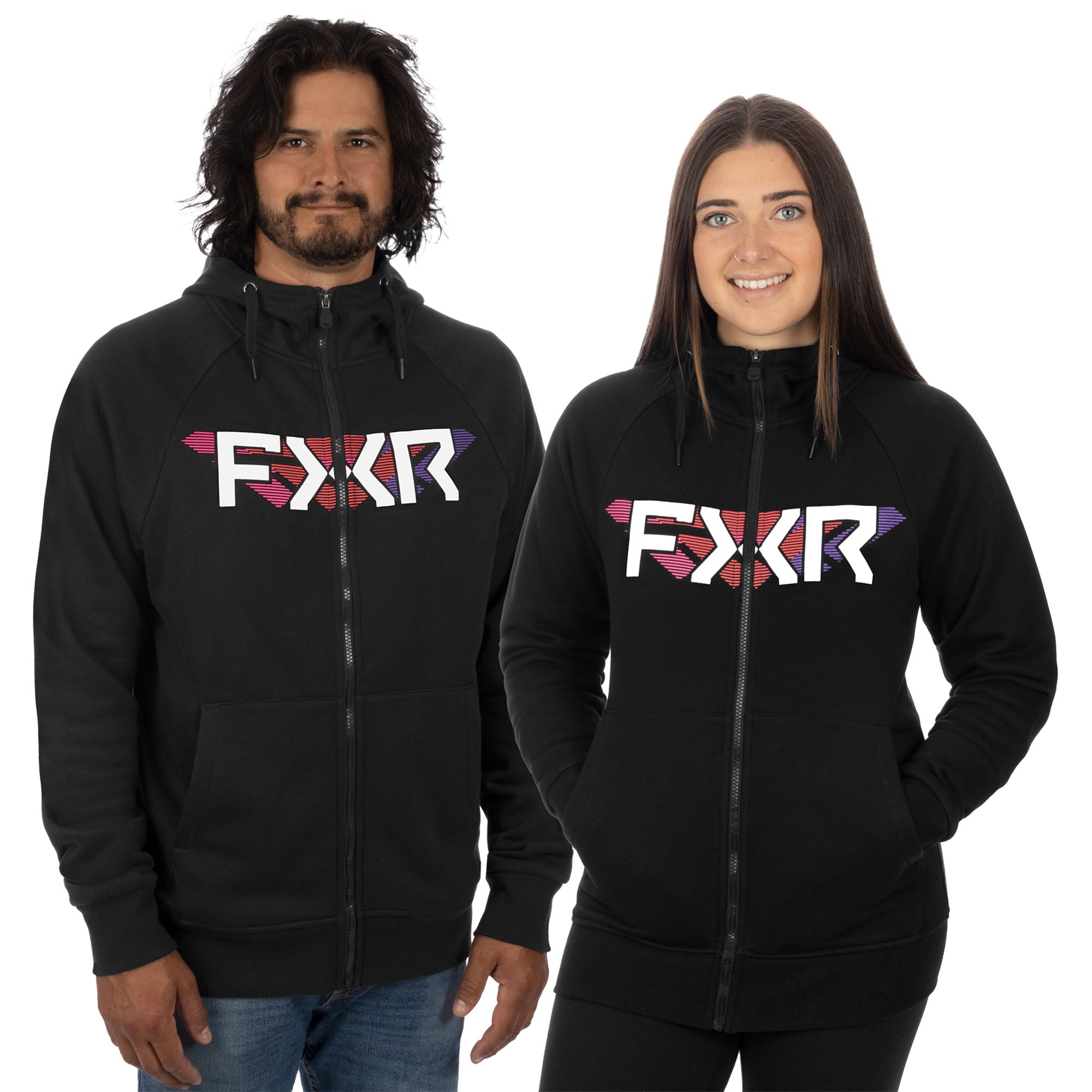 FXR Split Hoodie Black/Neon Fusion Unisex-Adult
