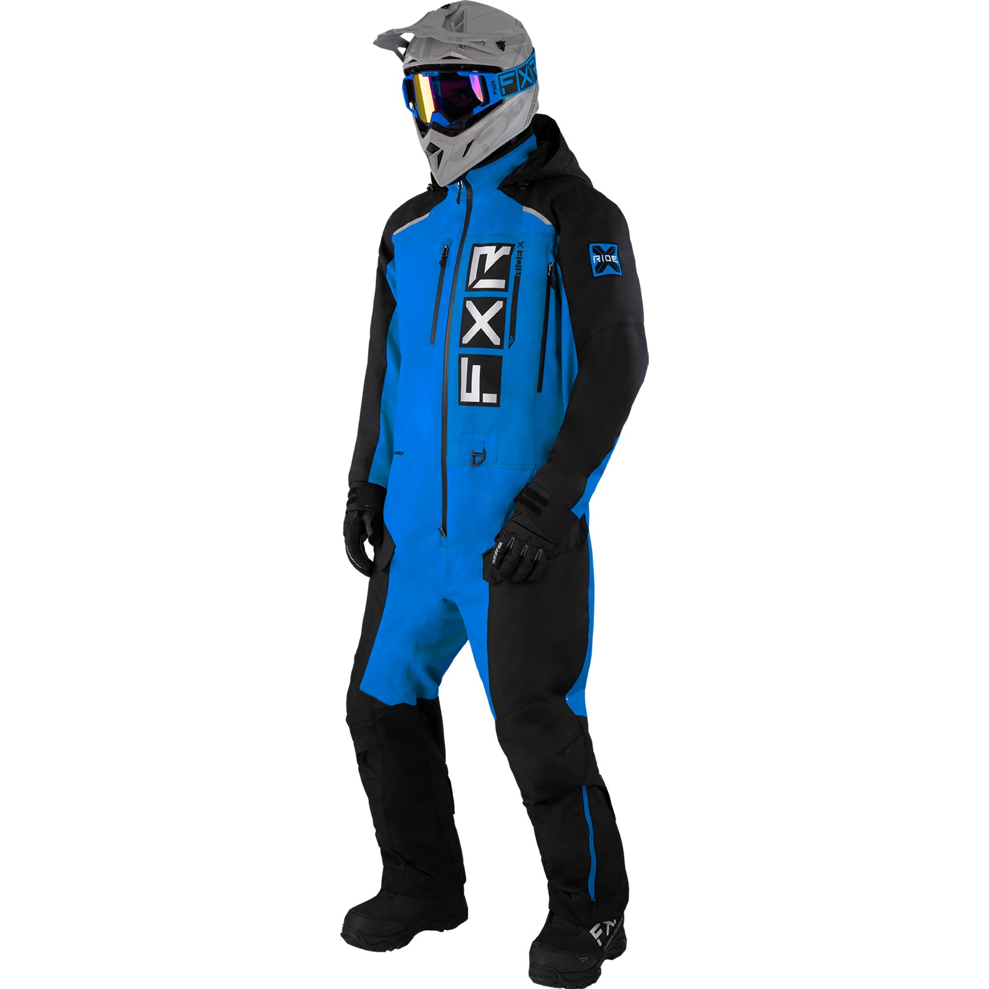 FXR Mens Recruit F.A.S.T. Insulated Snowmobile Monosuit Black/Blue Mens