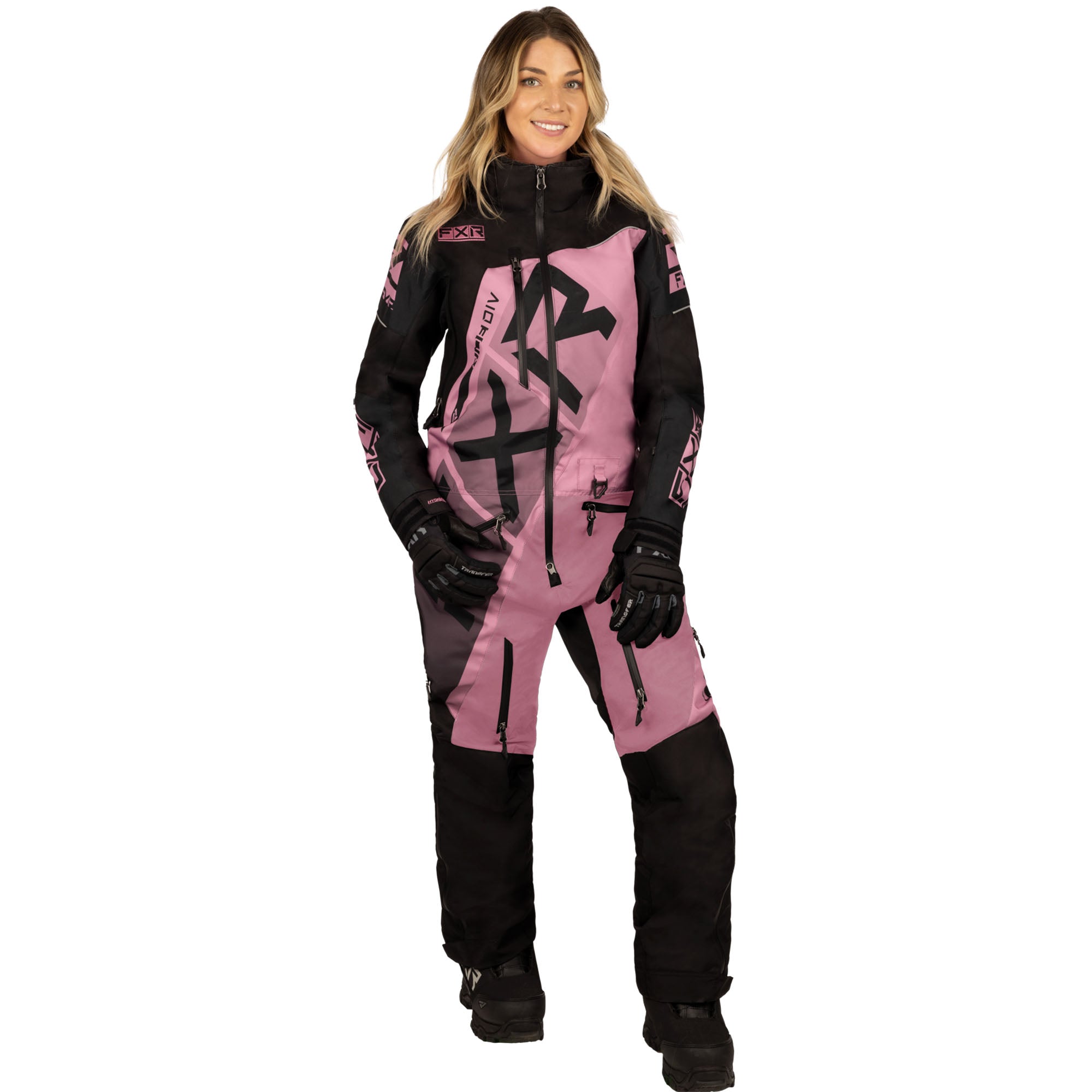 FXR CX F.A.S.T. Insulated Snowmobile Monosuit Black/Dusty Rose Womens