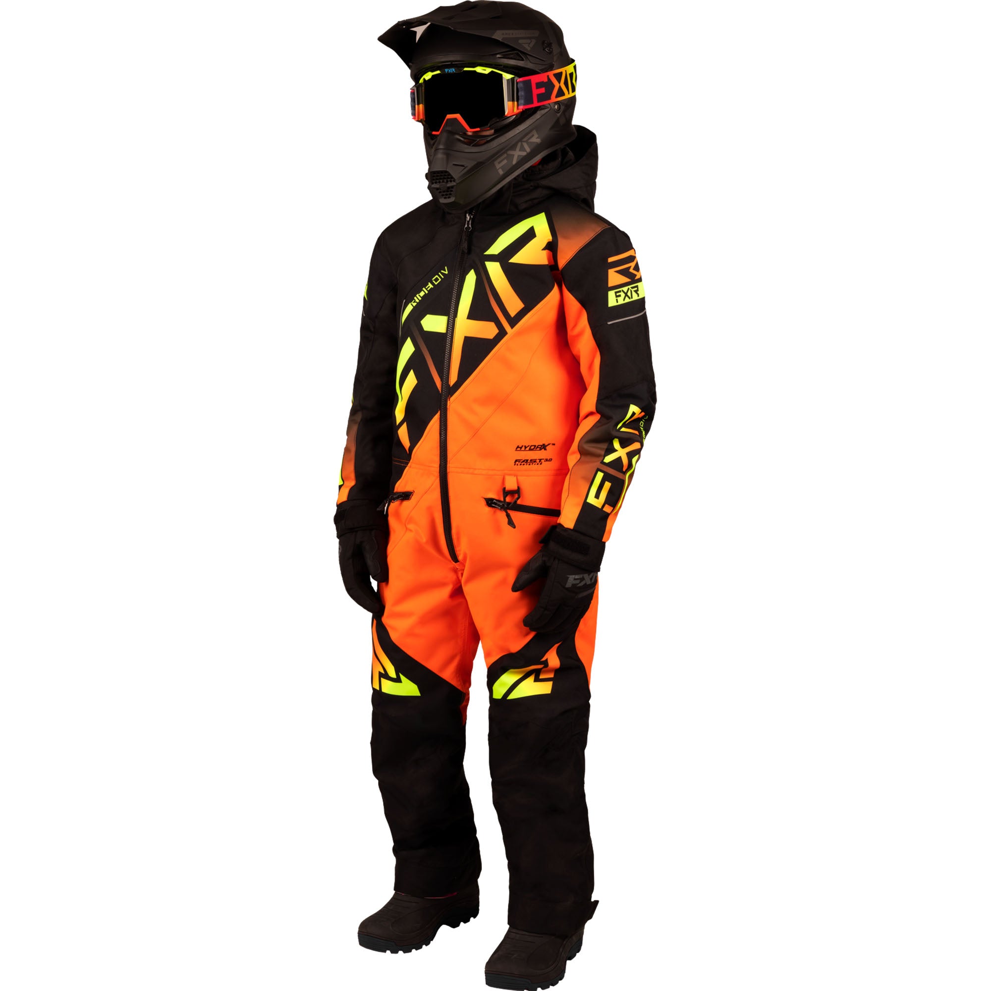 FXR Youth CX Snowmobile Monosuit Black/Inferno Unisex-Child