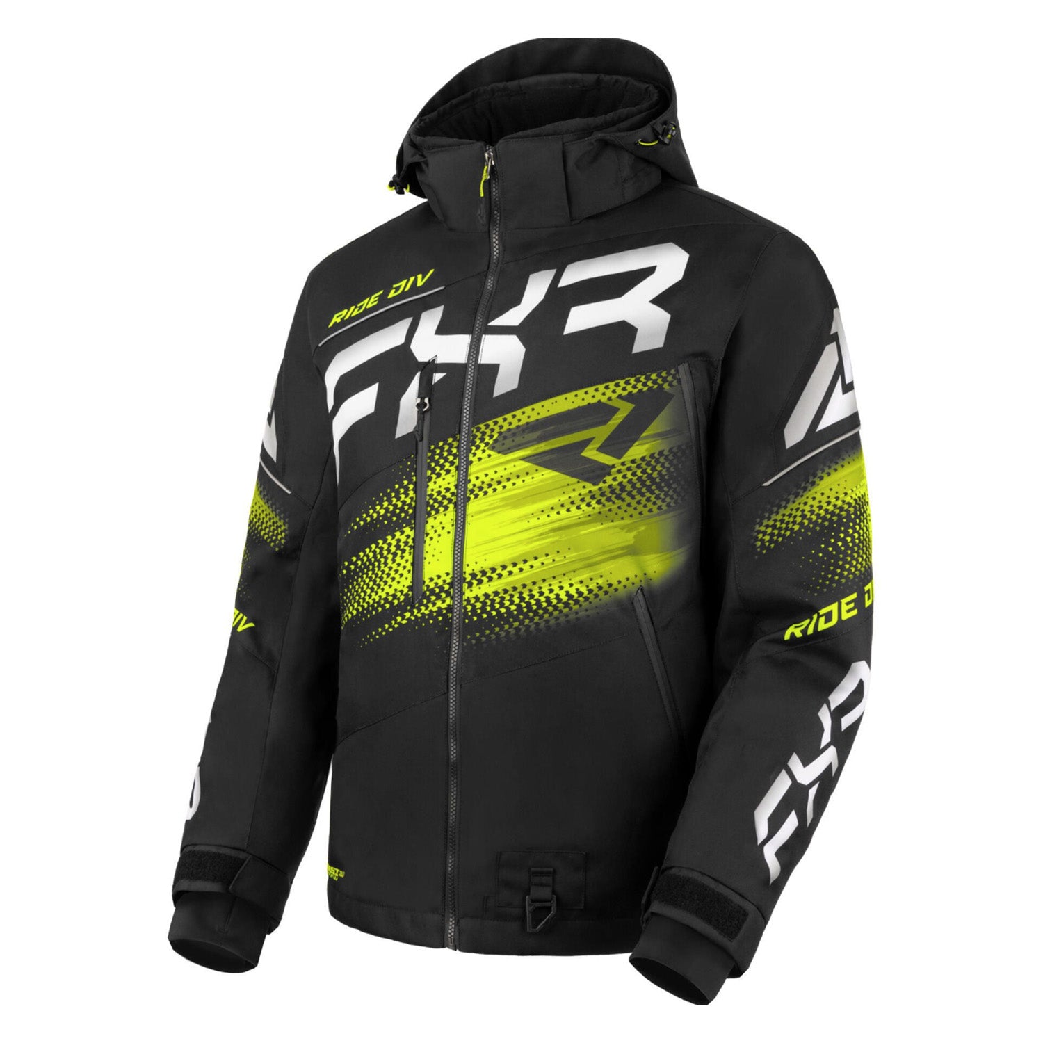 fxr snowmobile gear FXR Boost FX 2-in-1 Snowmobile Jacket Black/Hi-Vis