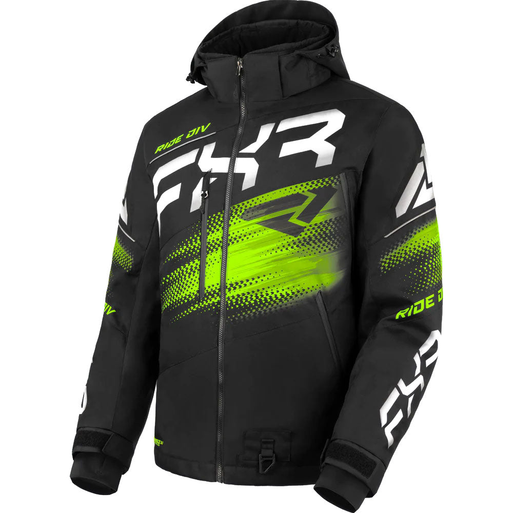 FXR Boost FX 2-in-1 Snowmobile Jacket Black/Lime Mens