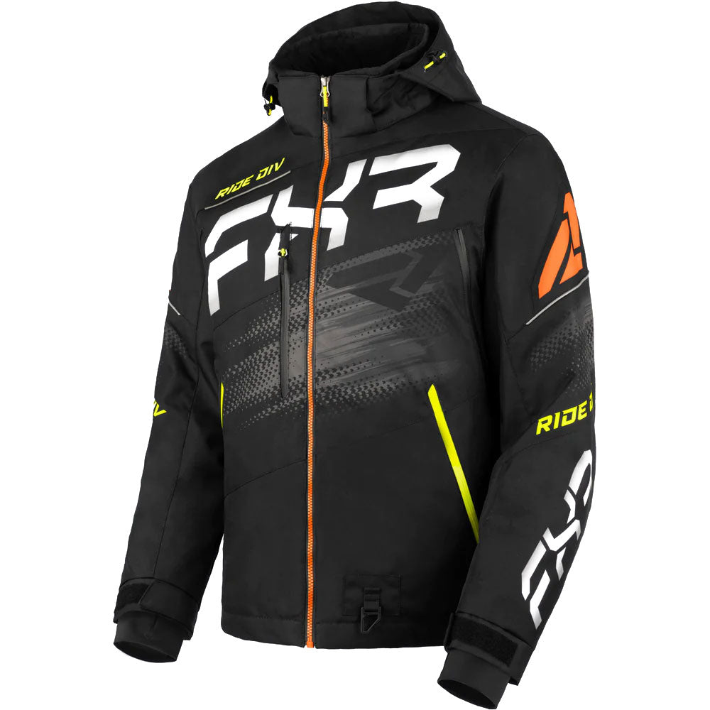 FXR Boost FX 2-in-1 Snowmobile Jacket Black/Hi-Vis/Orange Mens