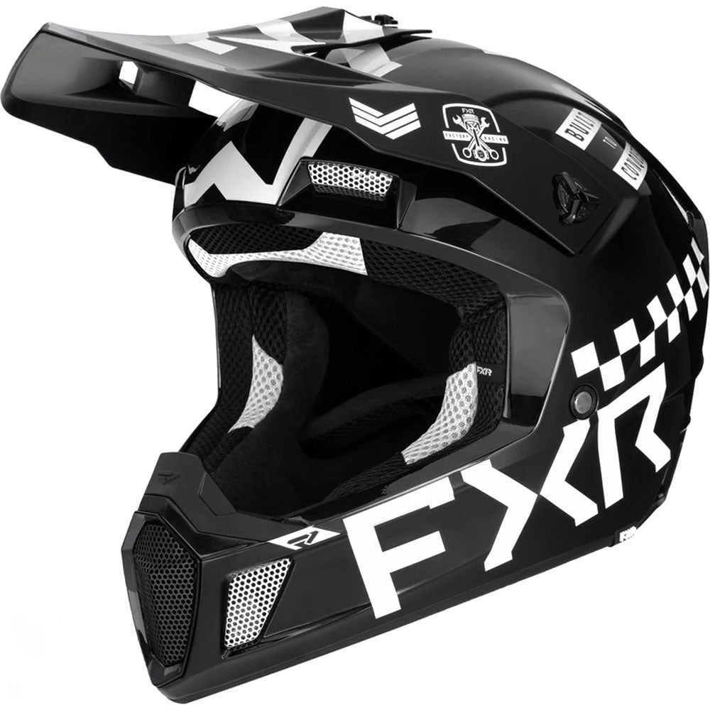 FXR Clutch Gladiator Helmet Black/White Unisex-Adult