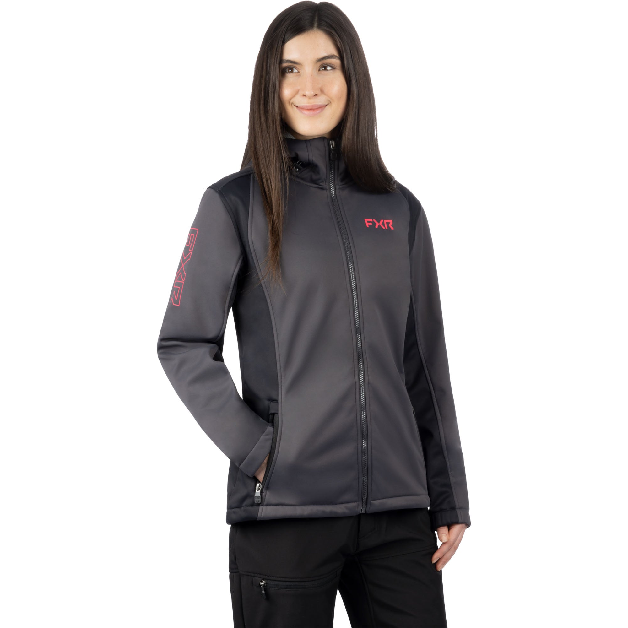 FXR Pulse Softshell Jacket Asphalt/Razz Womens