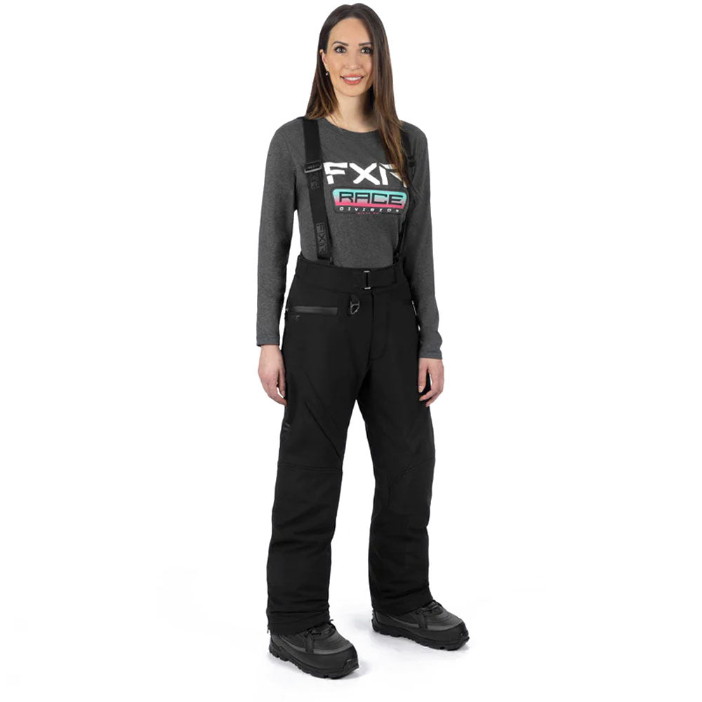 FXR Vertical Pro Insulated Softshell Snowmobile Pants Black Womens