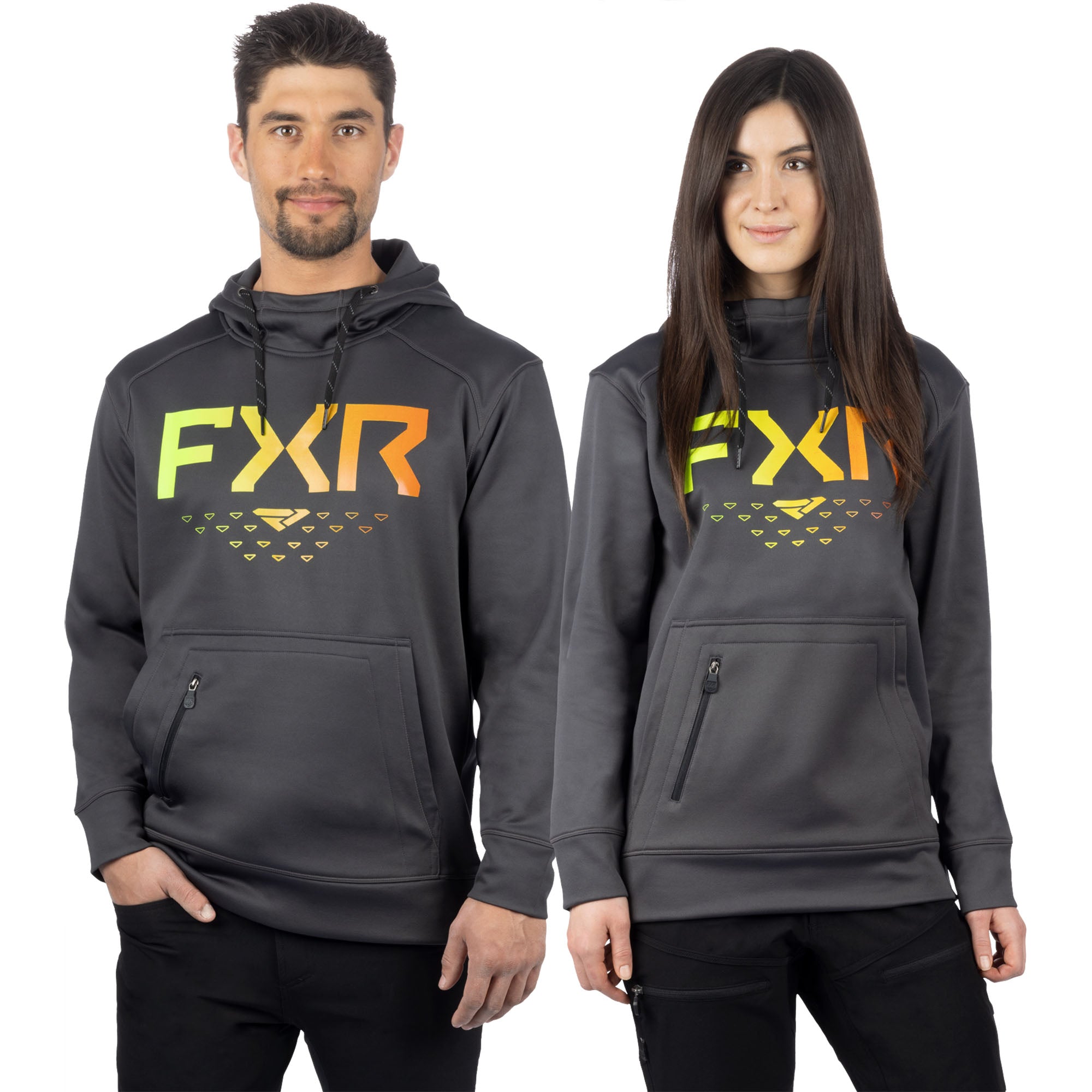 FXR Helium Tech Pullover Hoodie Asphalt/Inferno Unisex-Adult