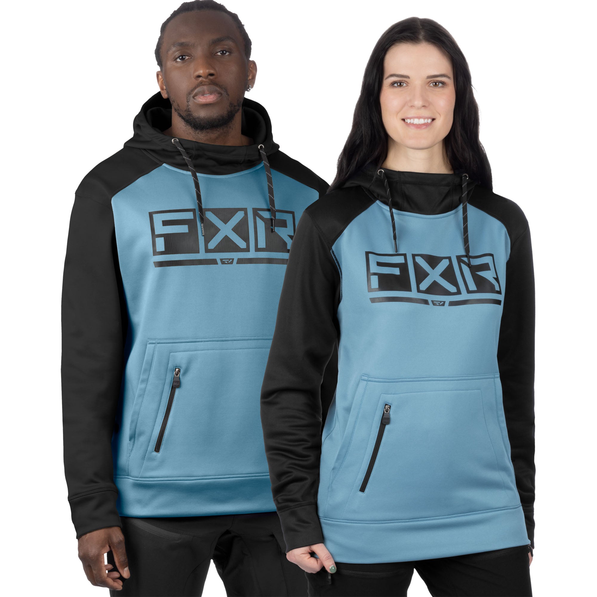 FXR Podium Tech Pullover Hoodie Steel/Black Unisex-Adult