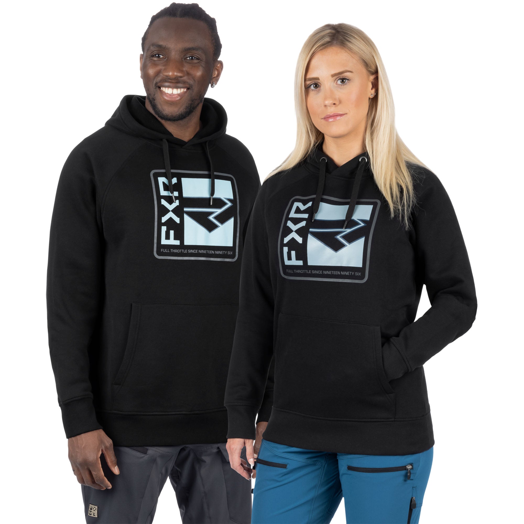 FXR Broadcast Pullover Hoodie Black/Steel Unisex-Adult