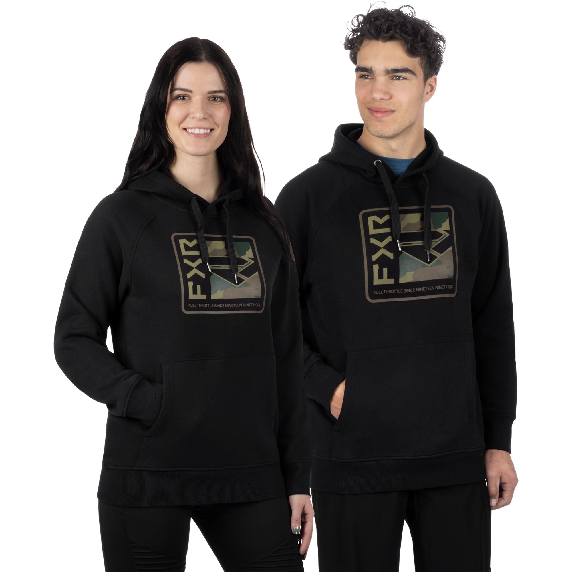 FXR Broadcast Pullover Hoodie Black/Camo Unisex-Adult