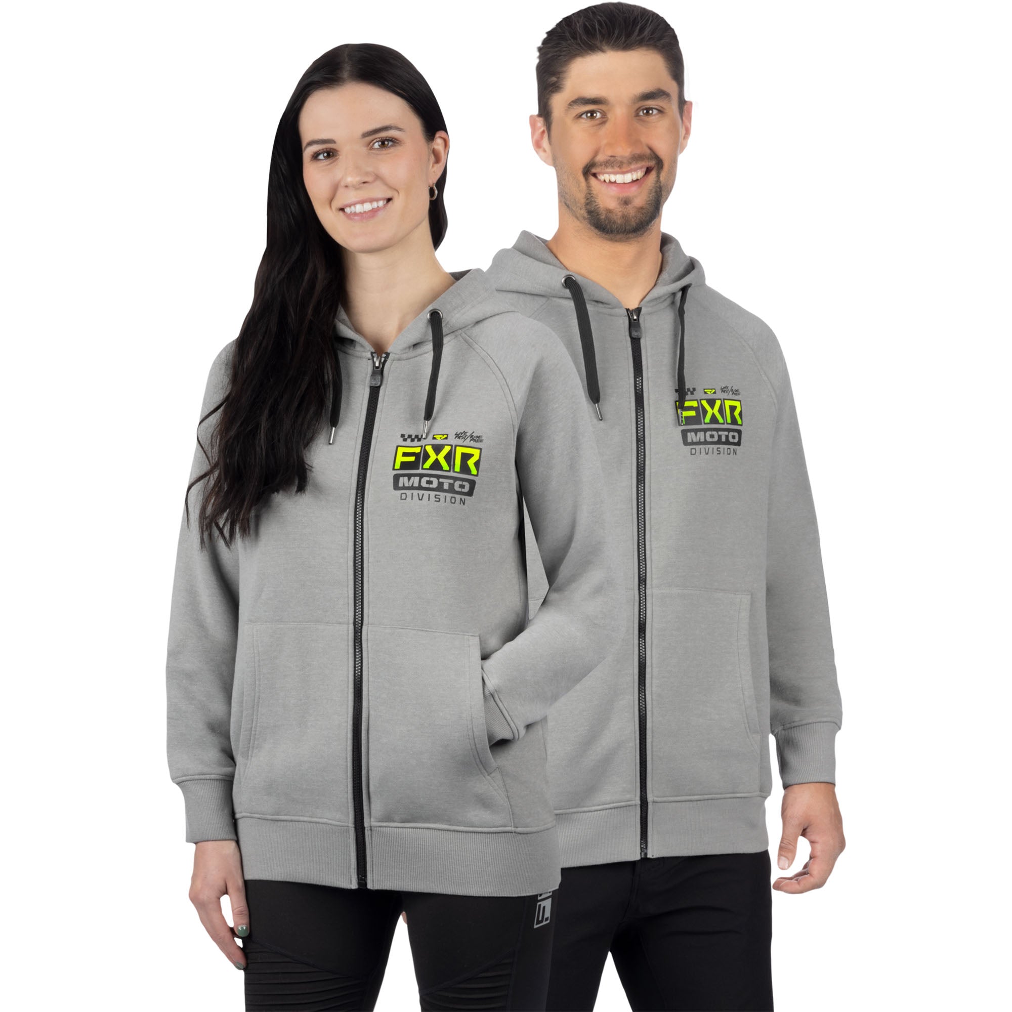 FXR Gladiator Hoodie Grey Heather/Glow Stick Unisex-Adult