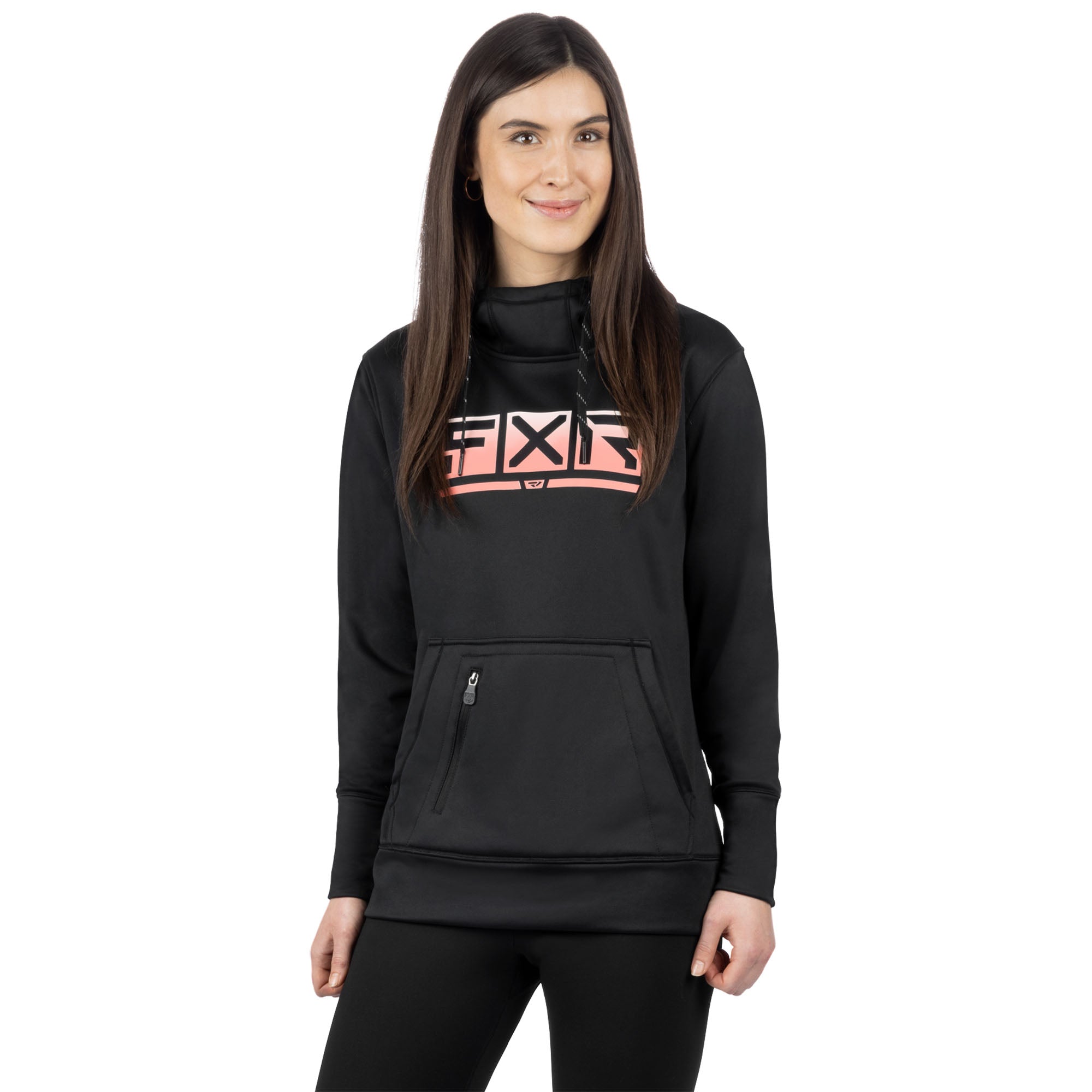 FXR Podium Tech Pullover Hoodie Black/Muted Melon Womens