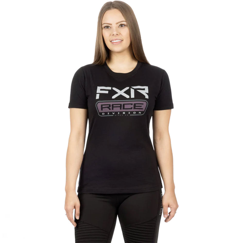 FXR Race Div Premium T-Shirt Black/Muted Grape Womens