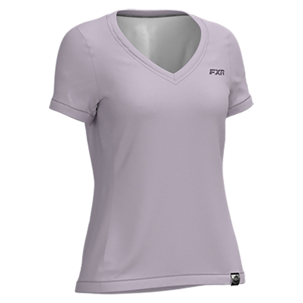 FXR Breezy UPF V-Neck T-Shirt Dusty Lilac/Muted Grape Womens