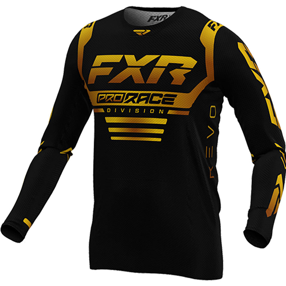 FXR Yth Revo MX Jersey 24-Black/Gold