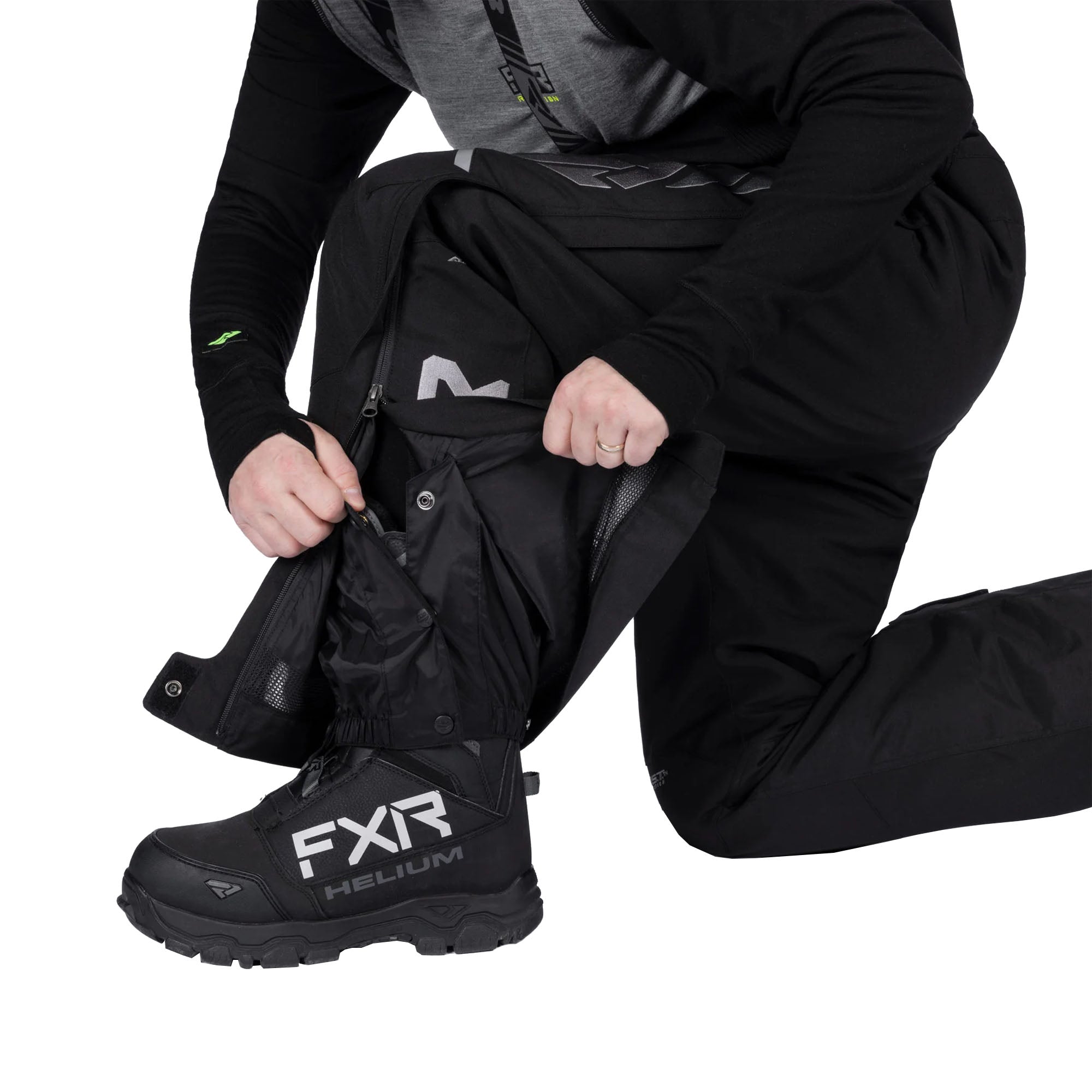 FXR Mens Team FX Snowmobile Bib Pants F.A.S.T. 4.0 Waterproof Windproof Black