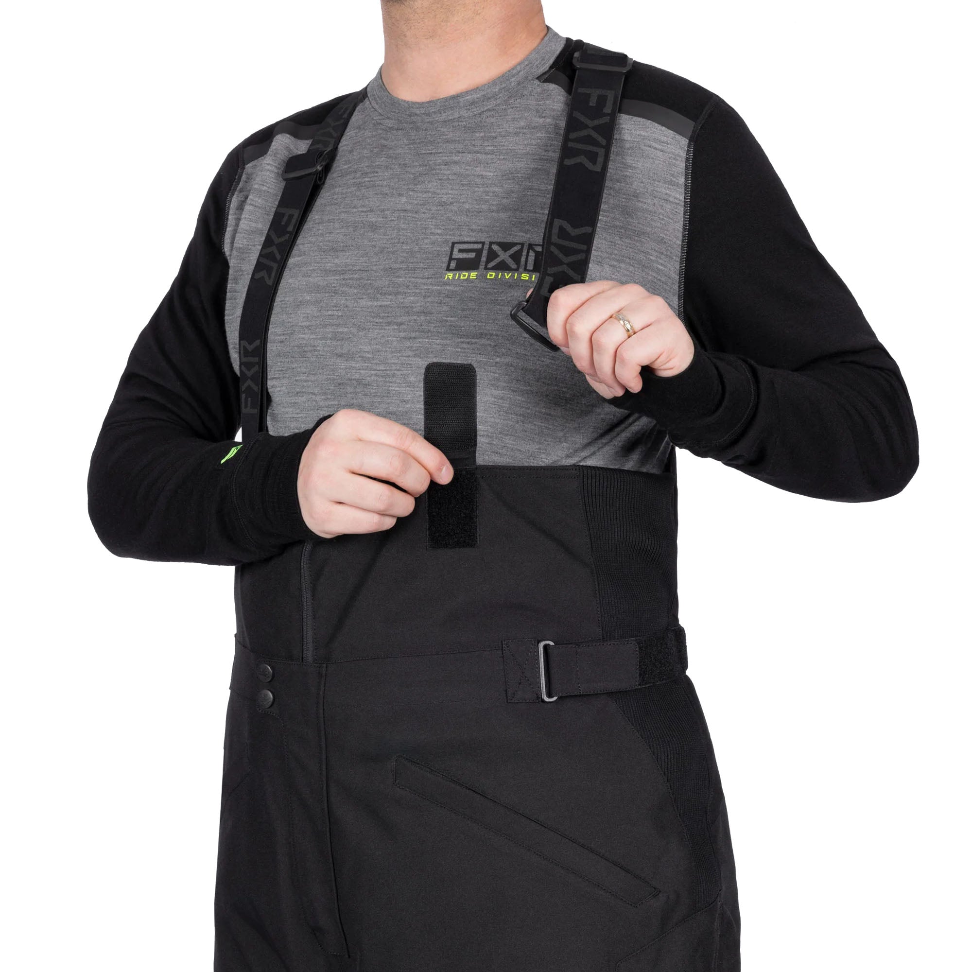 FXR Mens Team FX Snowmobile Bib Pants F.A.S.T. 4.0 Waterproof Windproof Black