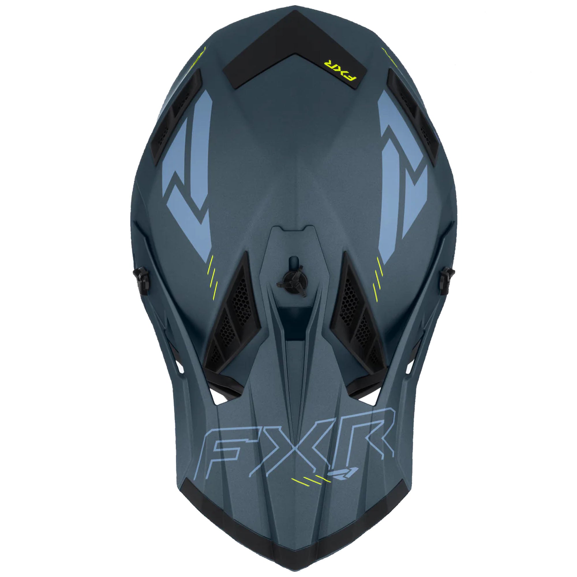 FXR Helium Prime Helmet Lightweight Quick-Release Fiberglass Dark Steel HiVis FMVSS 218