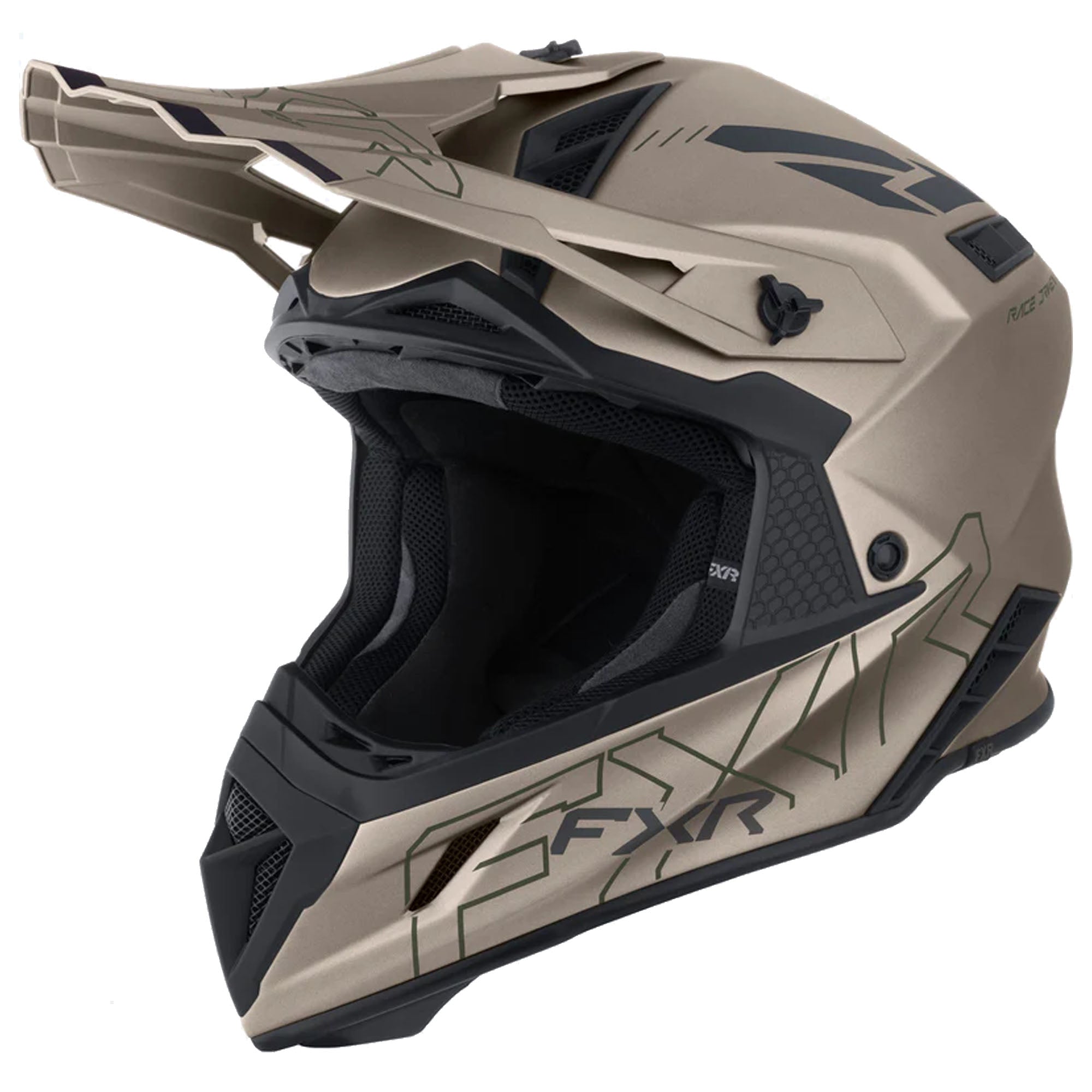 army motorcycle helmet FXR Helium Prime Helmet Stone/Army Unisex-Adult