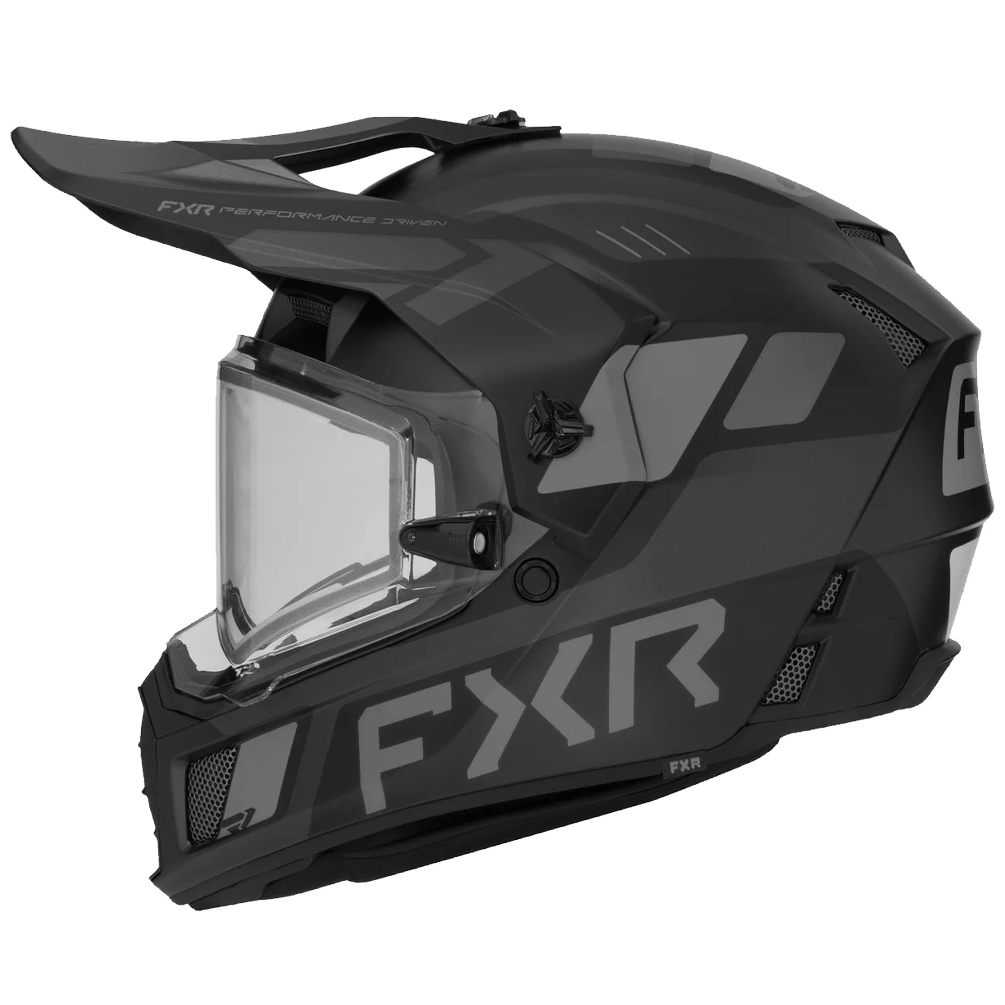 FXR Clutch X Helmet w Electric Shield Heated Light Quick-Release Black Ops FMVSS 218
