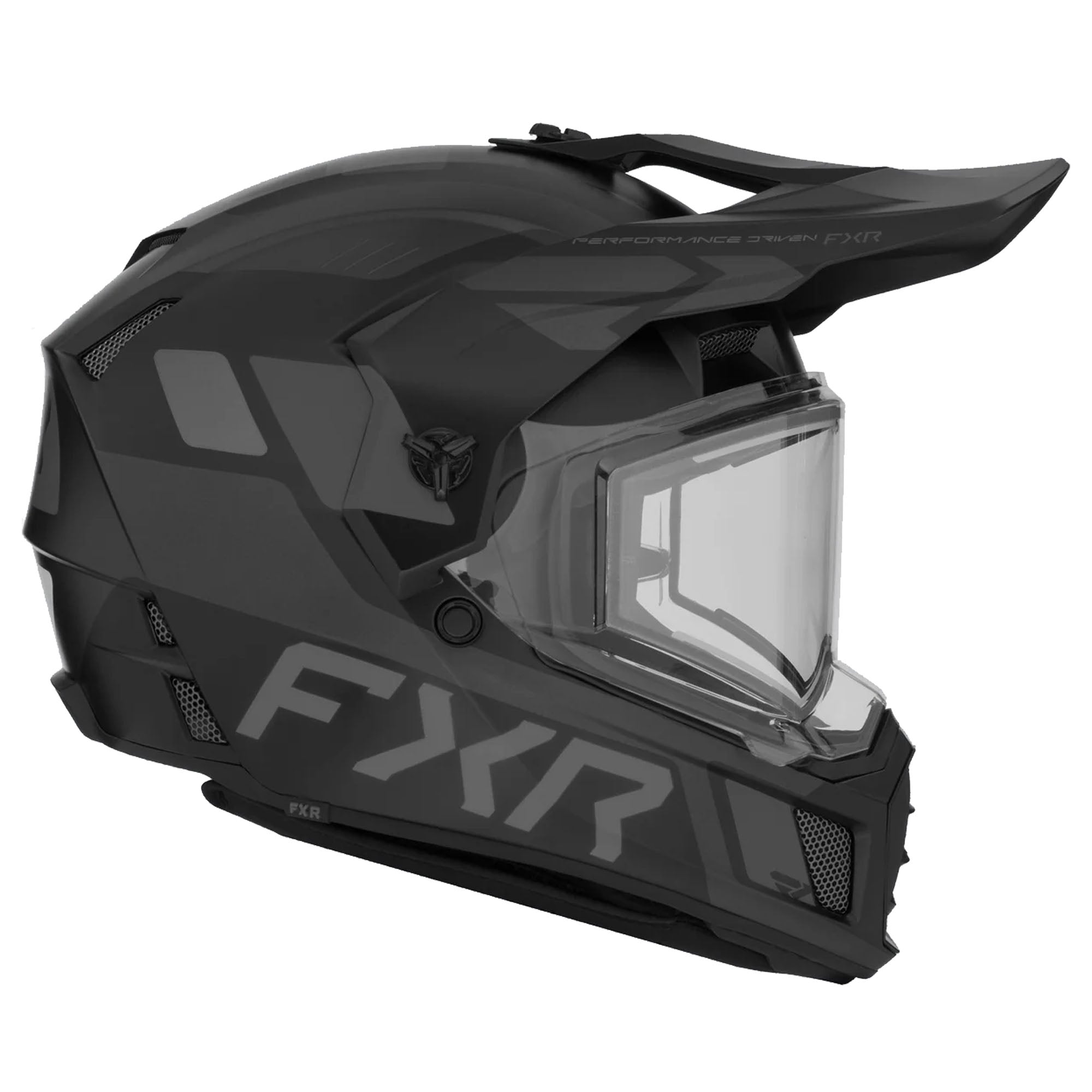FXR Clutch X Helmet w Electric Shield Heated Light Quick-Release Black Ops FMVSS 218