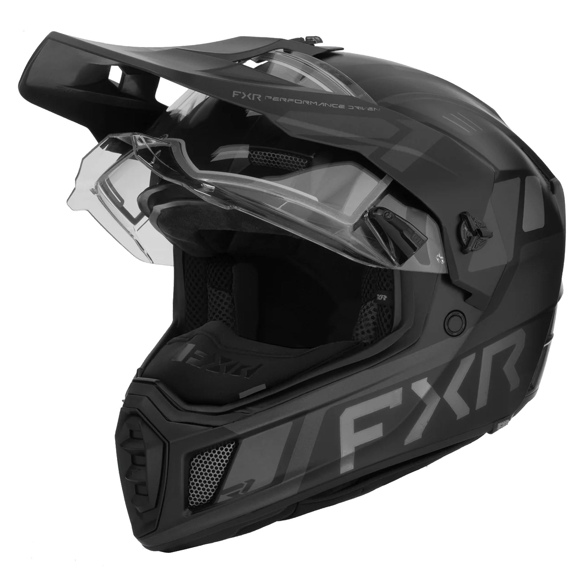 FXR Clutch X Helmet w Electric Shield Heated Light Quick-Release Black Ops FMVSS 218