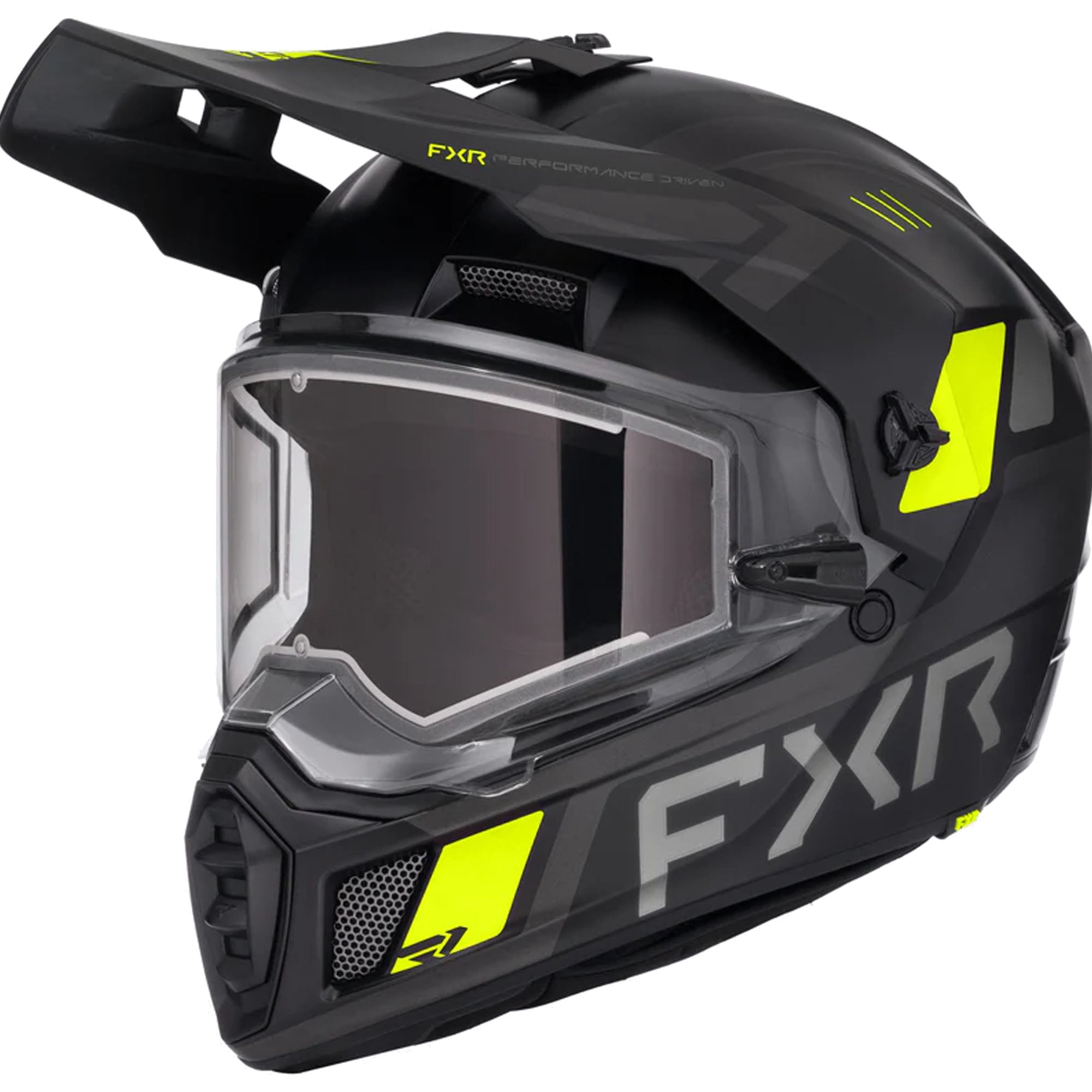 FXR Clutch X Helmet w/ Electric Shield Black/HiVis Unisex-Adult