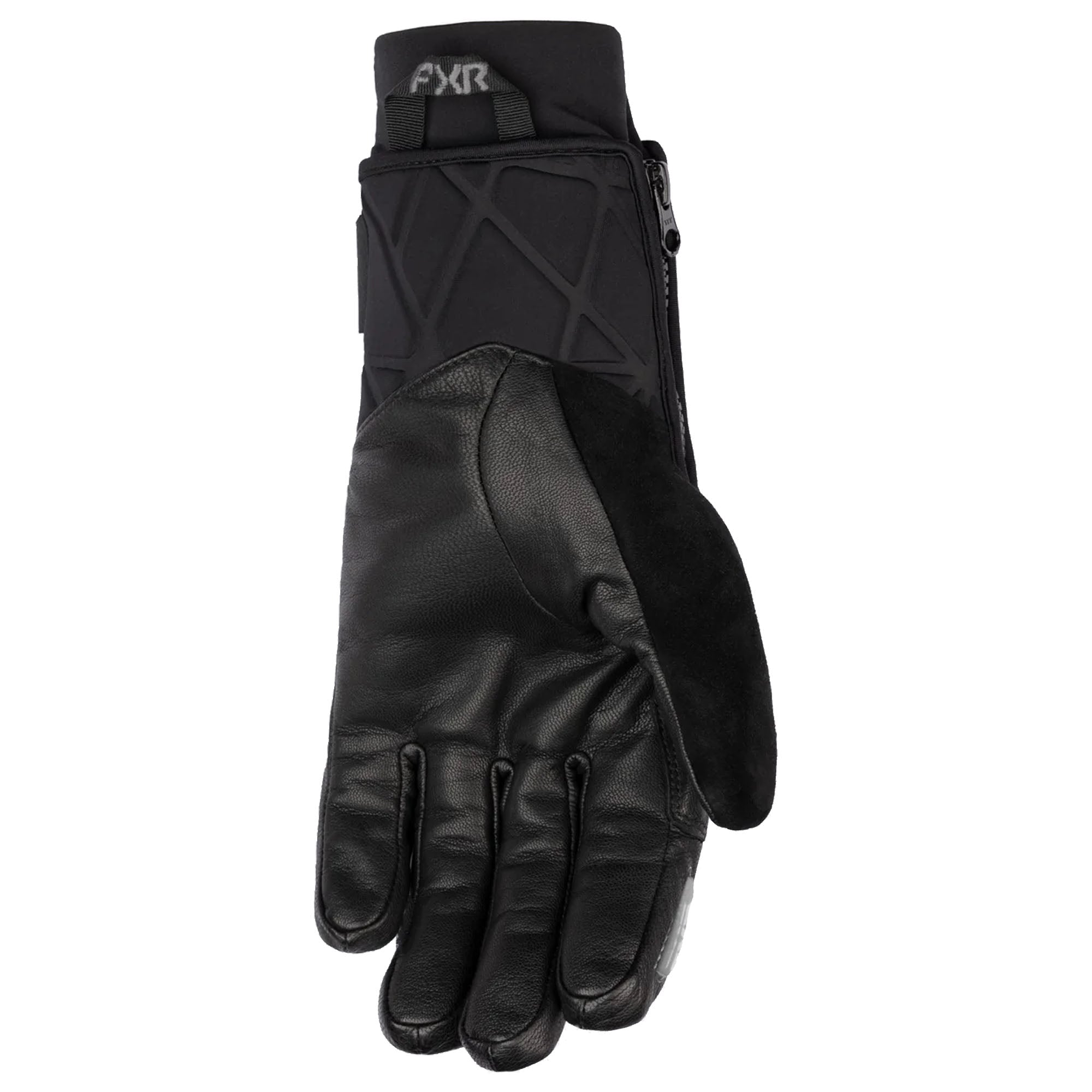 FXR Mens Helium Leather Short Cuff Glove Insulated Waterproof Leather Warm Black