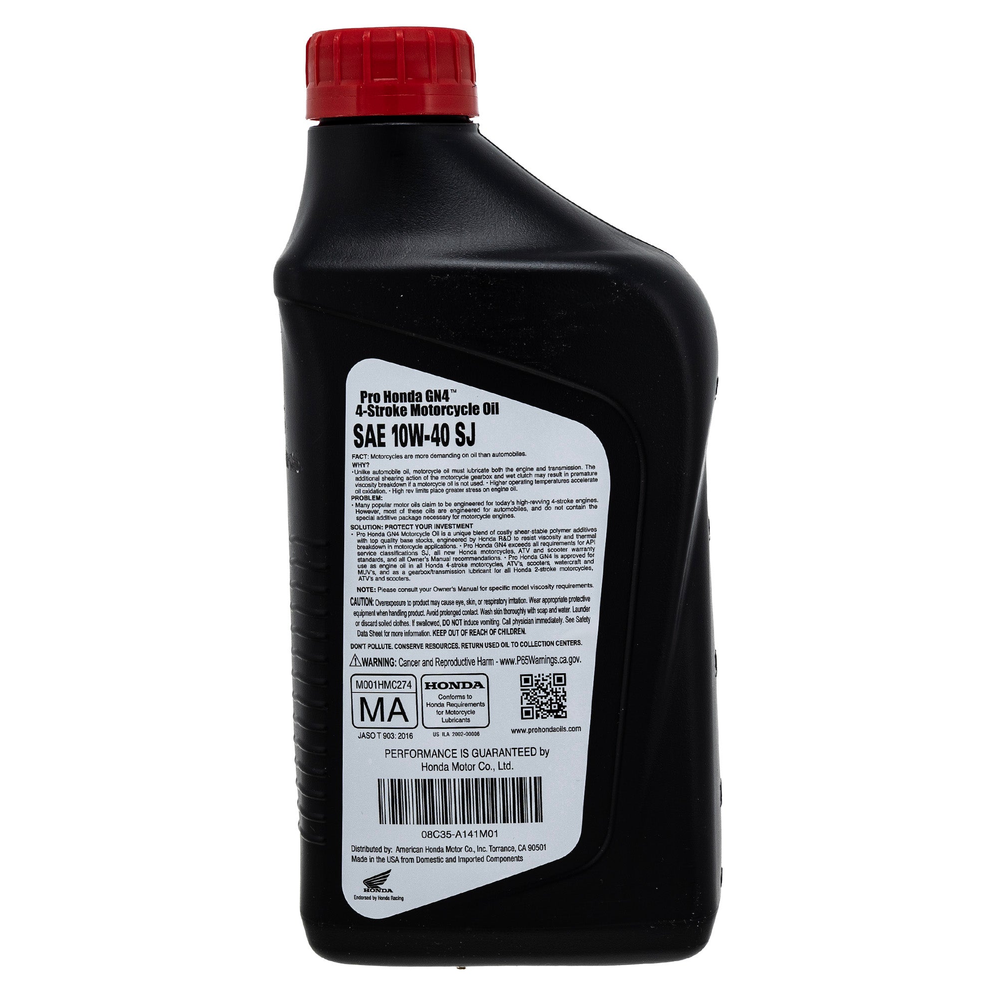 Honda 08C35-A141M01 GN4 10W40 1 Quart Engine Motor Oil