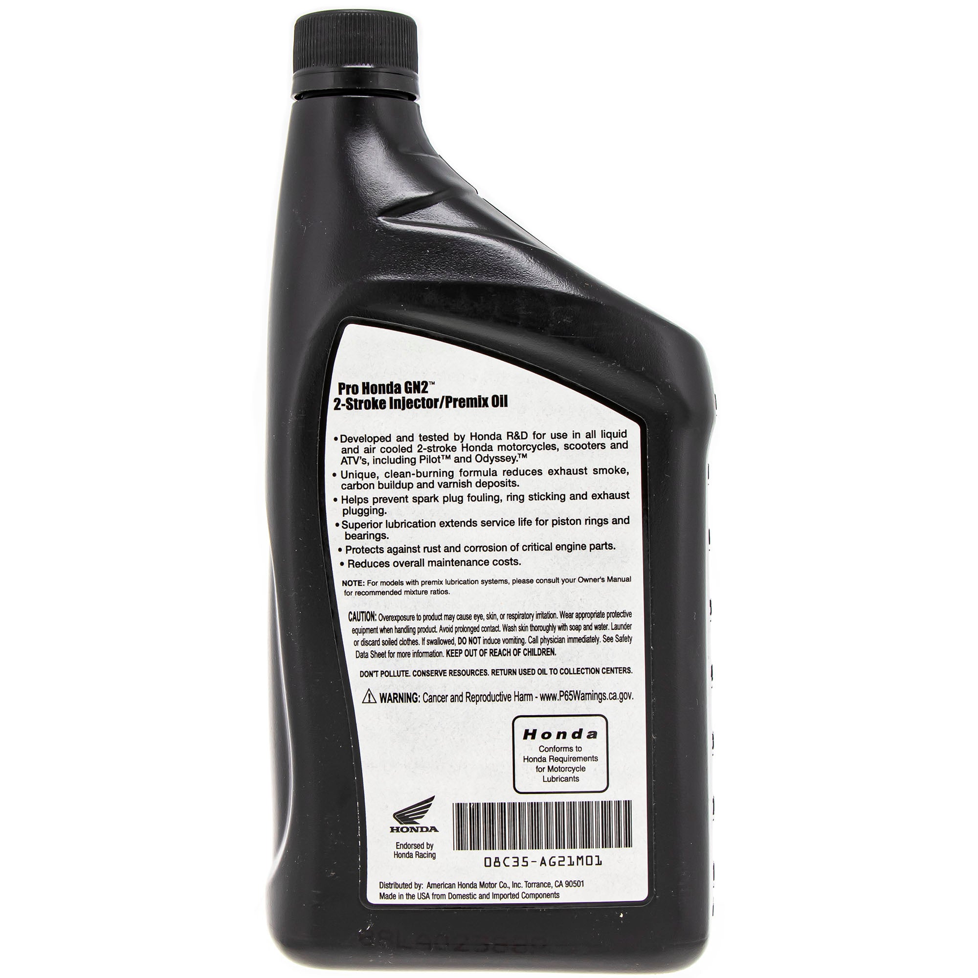 Honda 2-Stroke Injector/Premix Oil GN2 1 Qt 08C35-AG21M01