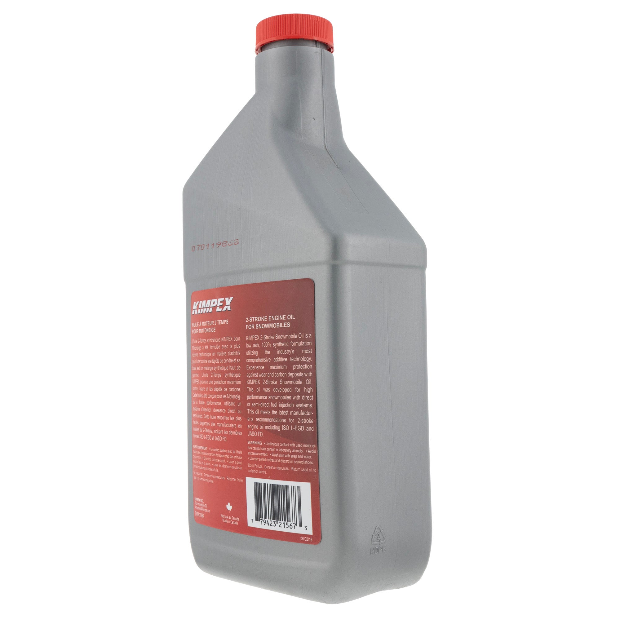 Kimpex 260626 Synthetic Engine Oil - Snowmobile Racing 2T 946 Miles