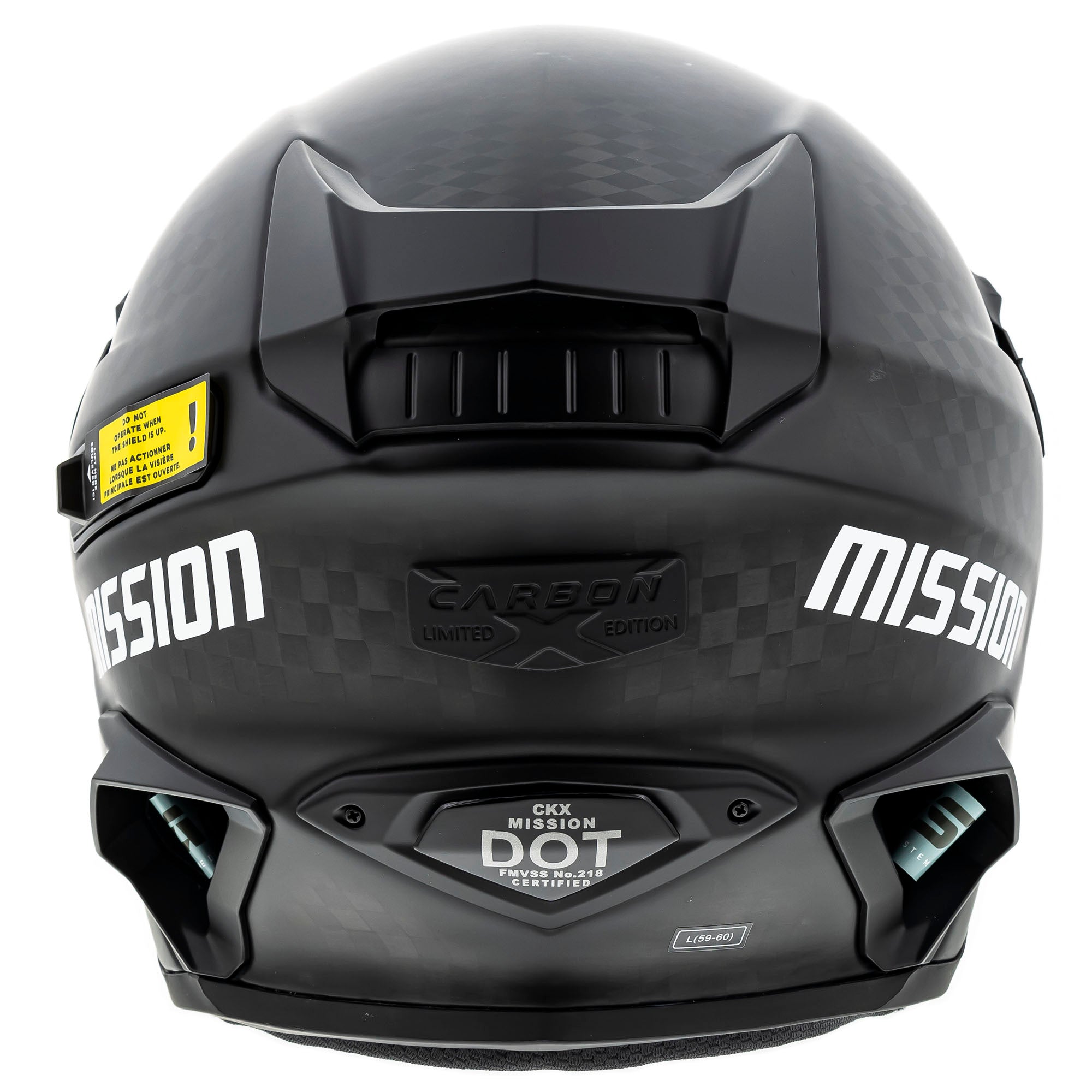 CKX Mission Carbon Fiber Electric Shield Snowmobile Helmet Black