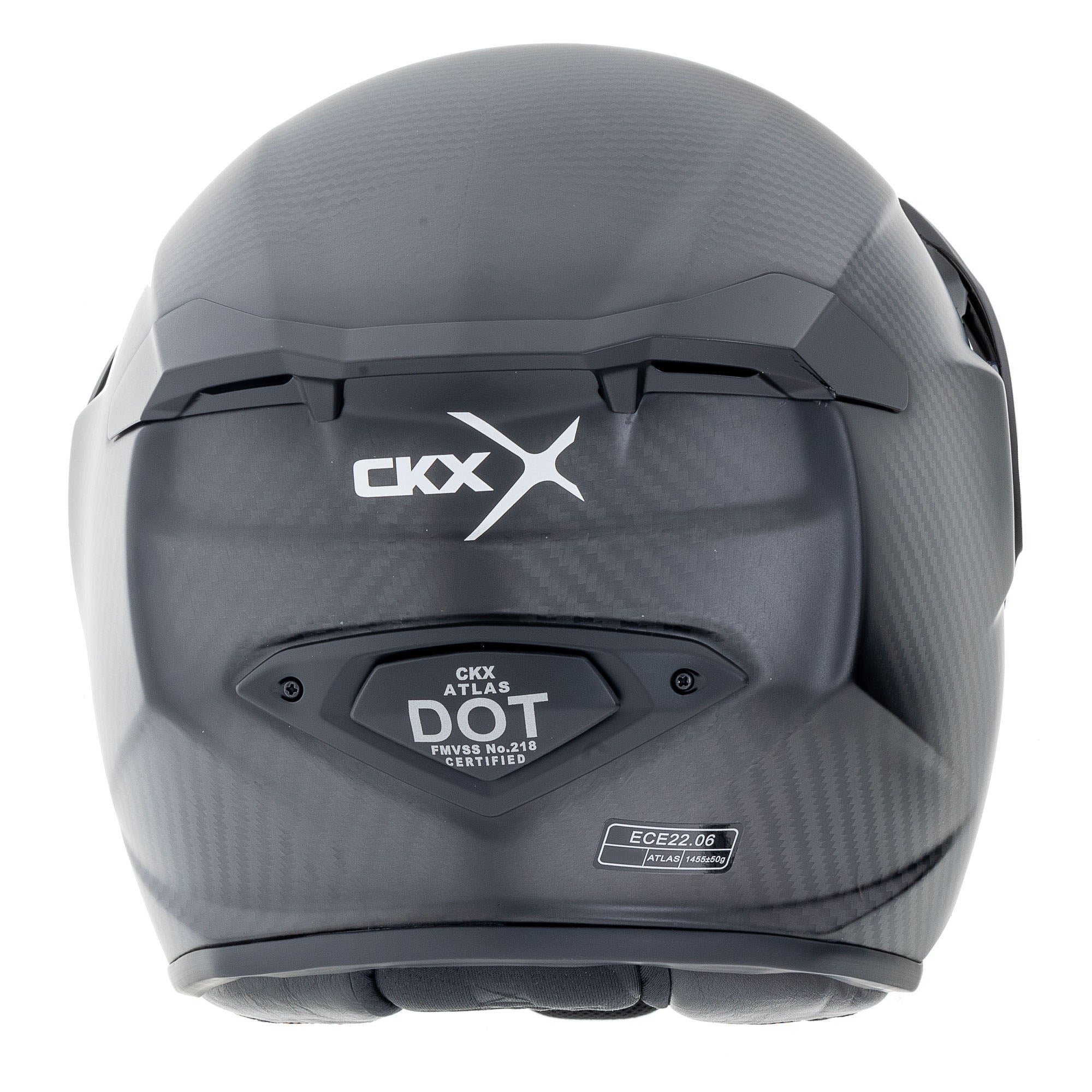 CKX Atlas Motorcycle Full Face Helmet Solid Matte Carbon Grey