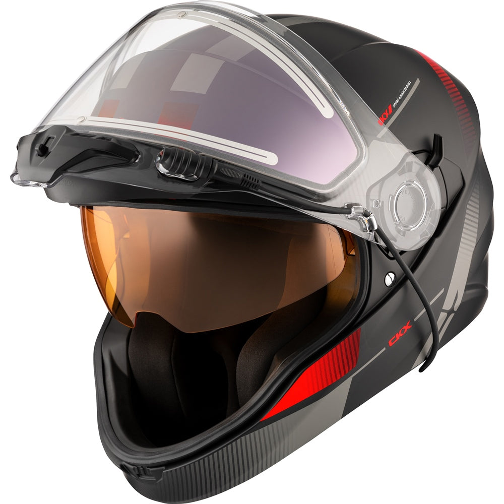 CKX Contact Full Face Snowmobile Helmet Edge Matte Red Black