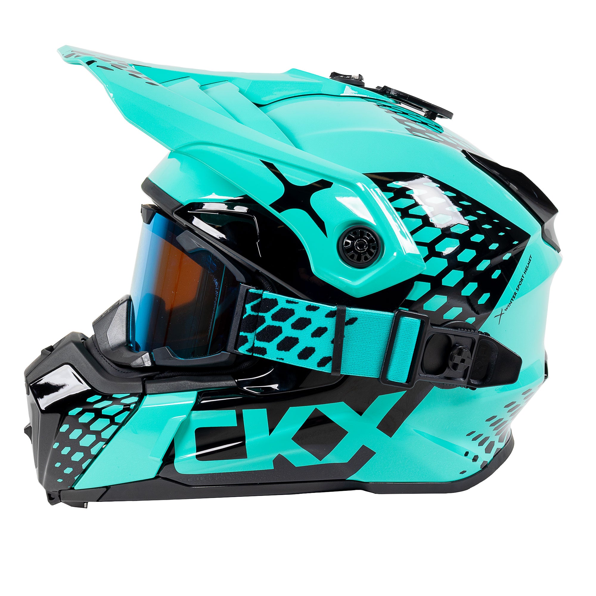 CKX Titan Original Full Face Snowmobile Helmet Viper Turquoise Glossy