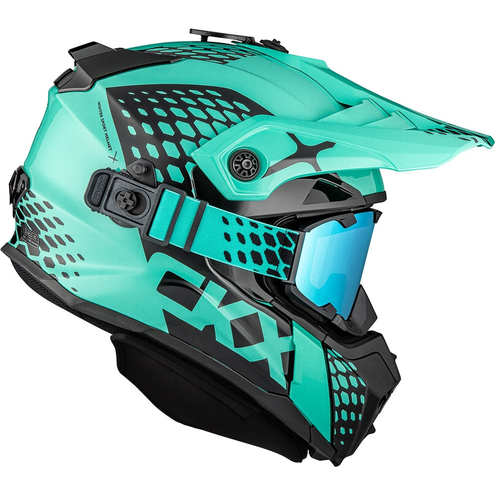 CKX Viper Helmet With Goggles Turquoise Glossy Unisex-Adult