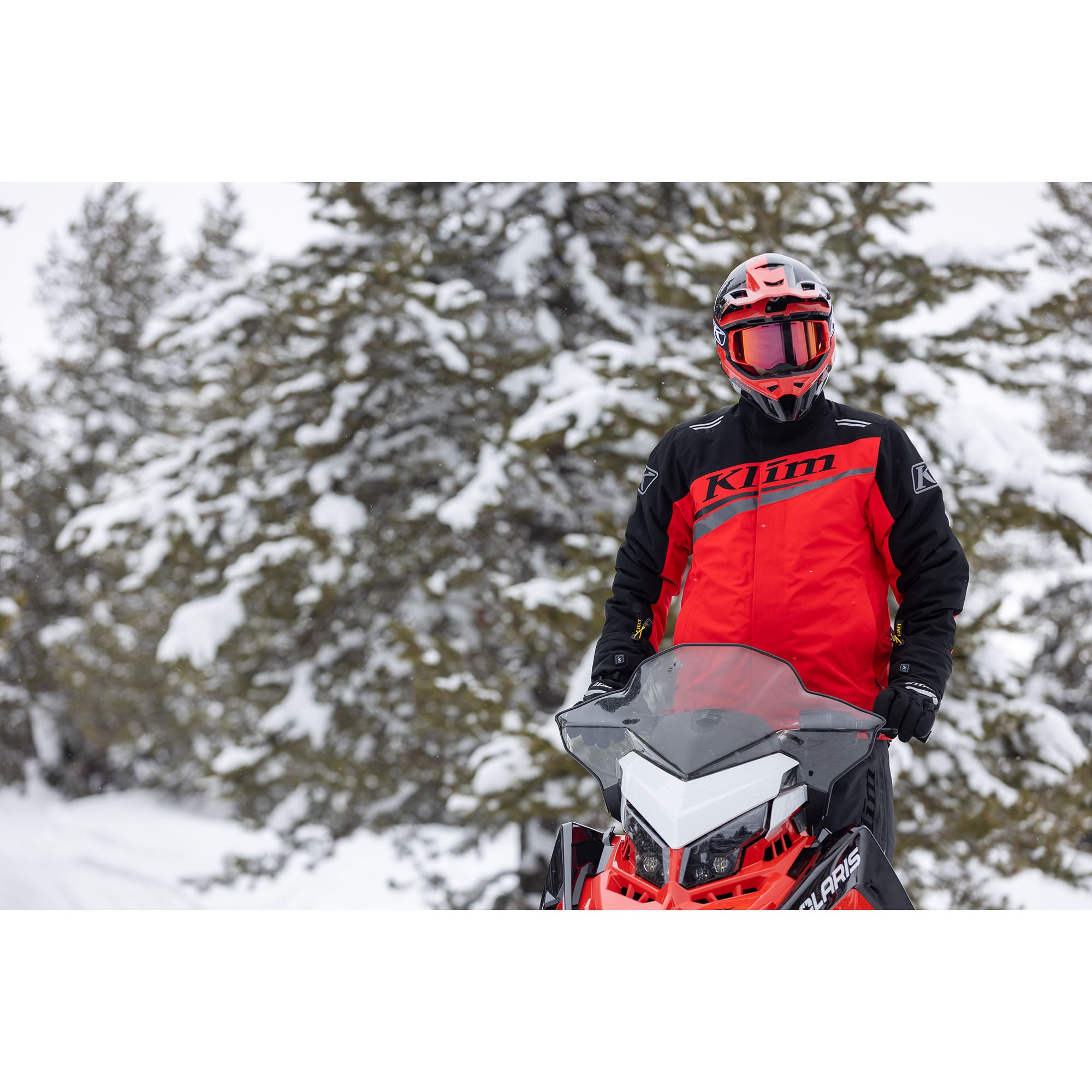 Klim Mens Kaos Snowmobile Jacket Waterproof Lightweight Black High Risk Red