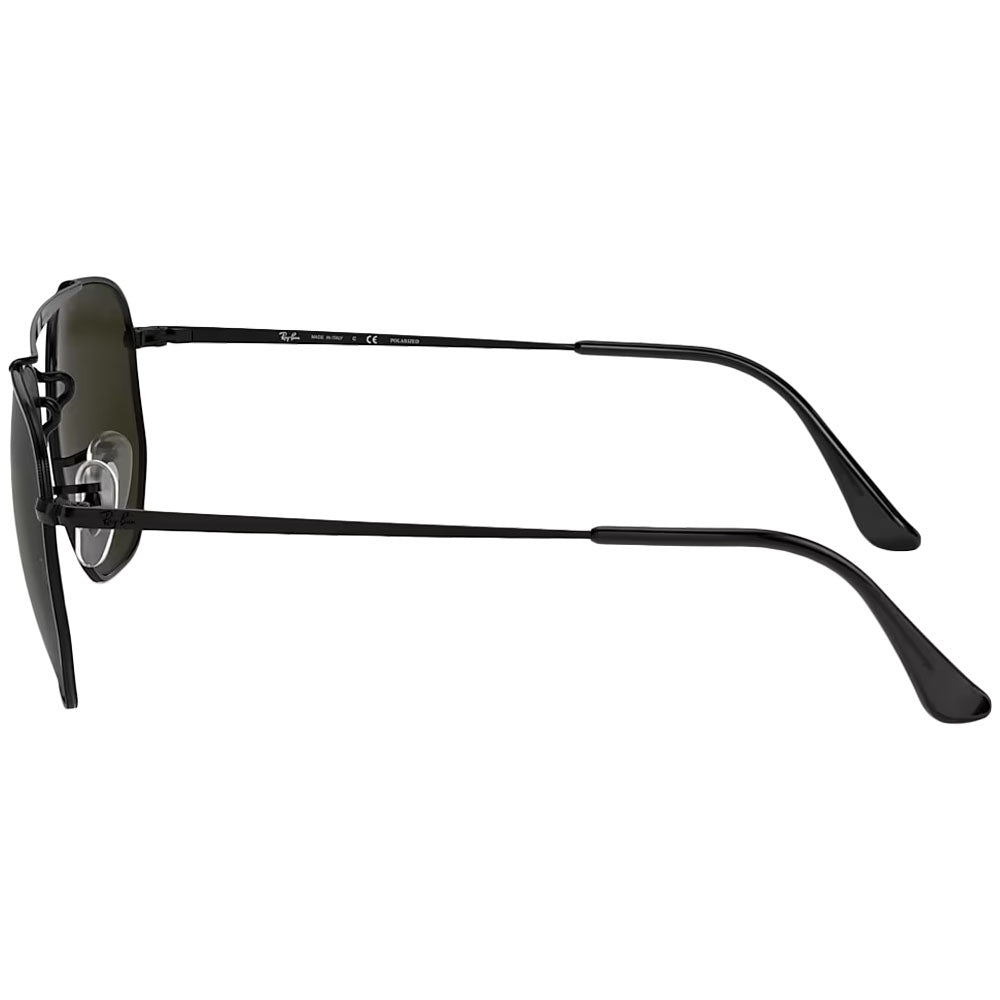 Ray-Ban RB3648-002/58-54 RB3648 The Marshal Square Sunglasses, Black Polarized G-15 Green,