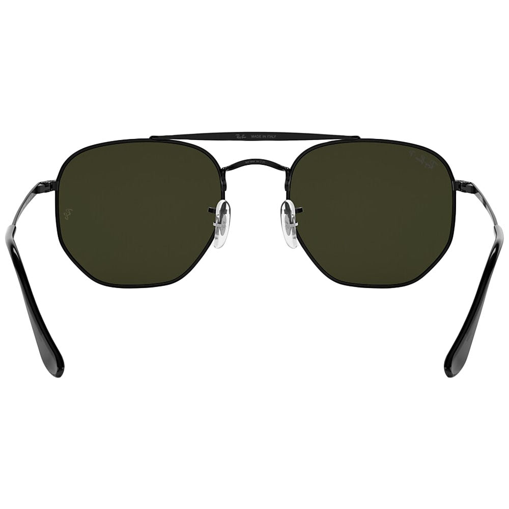 Ray-Ban RB3648-002/58-54 RB3648 The Marshal Square Sunglasses, Black Polarized G-15 Green,
