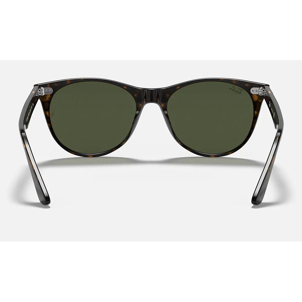 Ray-Ban RB2185-902/31-52 RB2185 Wayfarer II Round Sunglasses, Tortoise G-15 Green, 52 mm