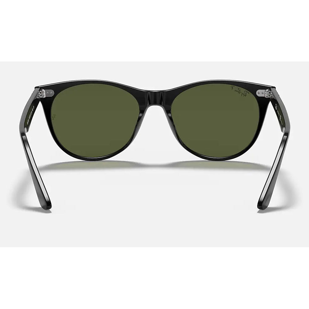 Ray-Ban RB2185-901/58-52 RB2185 Wayfarer II Round Sunglasses, Black G-15 Green Polarized,